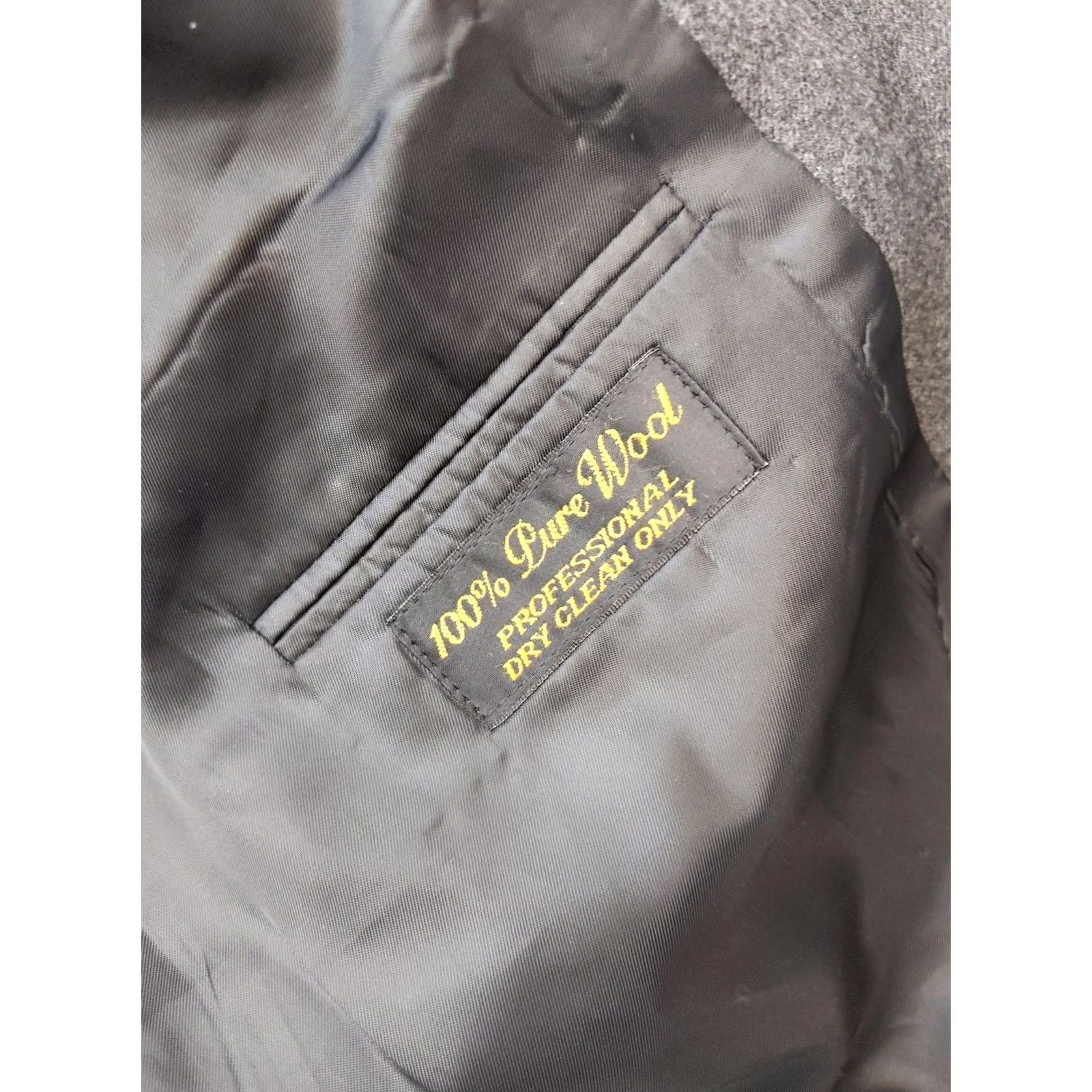Vintage Jeffrey Banks Blazer Mens 44R Gray 100% Wool Two-Button Notch Lapel Single-Breasted Jacket Regular Size XX Size 44R - 7 Thumbnail