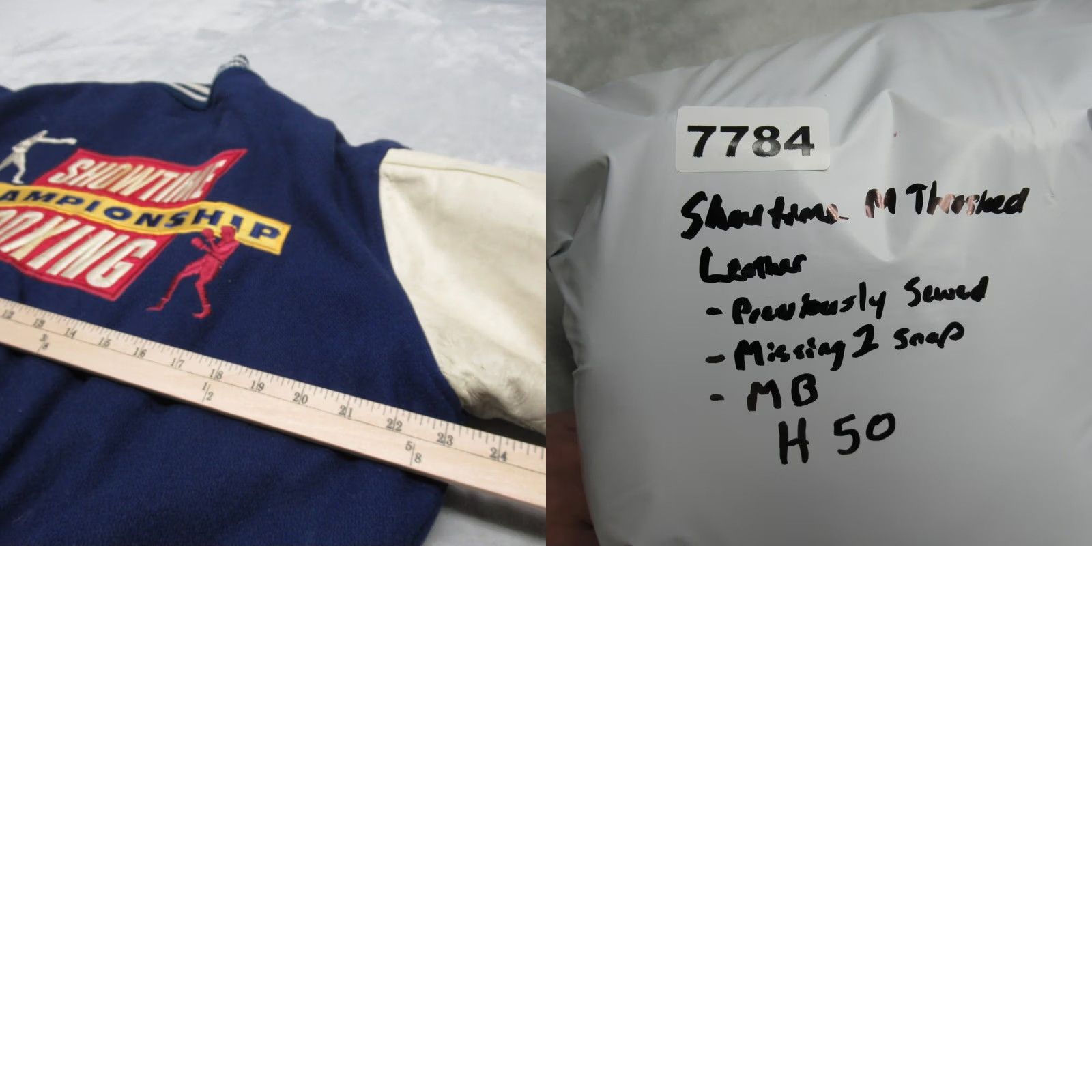 Thrasher Vintage Showtime Boxing Leather Jacket Mens Medium Blue Quilted USA Thrashed Size US M / EU 48-50 / 2 - 11 Thumbnail