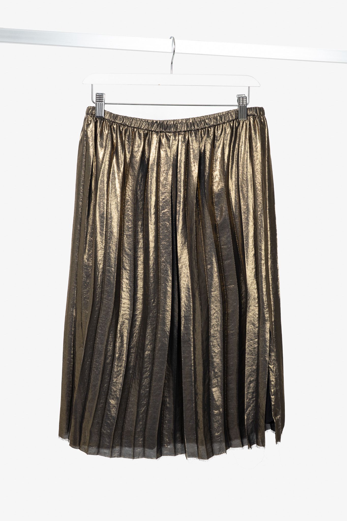 Isabel Marant Etoile Isabel Marant Étoile Madlen Gold Pleated Lamé Skirt Size 30" / US 8 / IT 44 - 1 Thumbnail