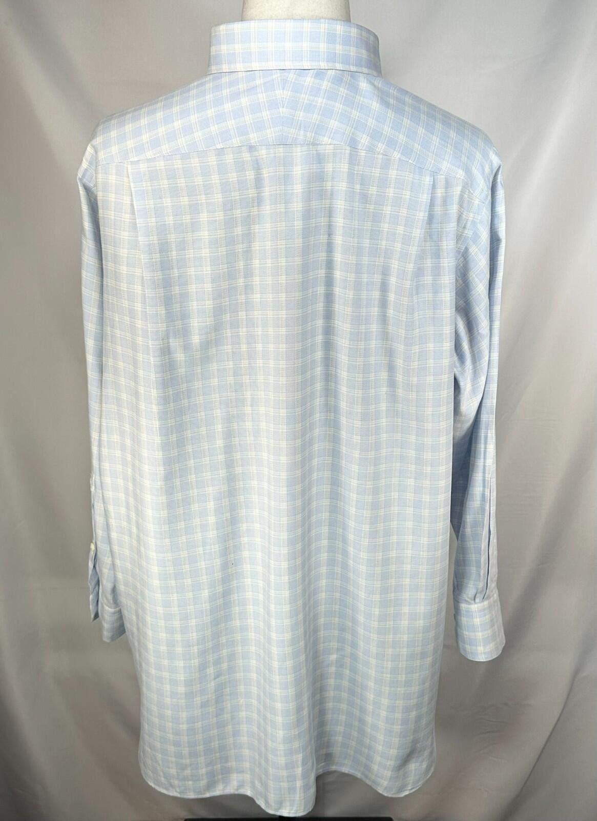 GianMarco Venturi Ventura Checked Custom Tailored Oxford Button Up Blue Men XL Size US XL / EU 56 / 4 - 2 Thumbnail