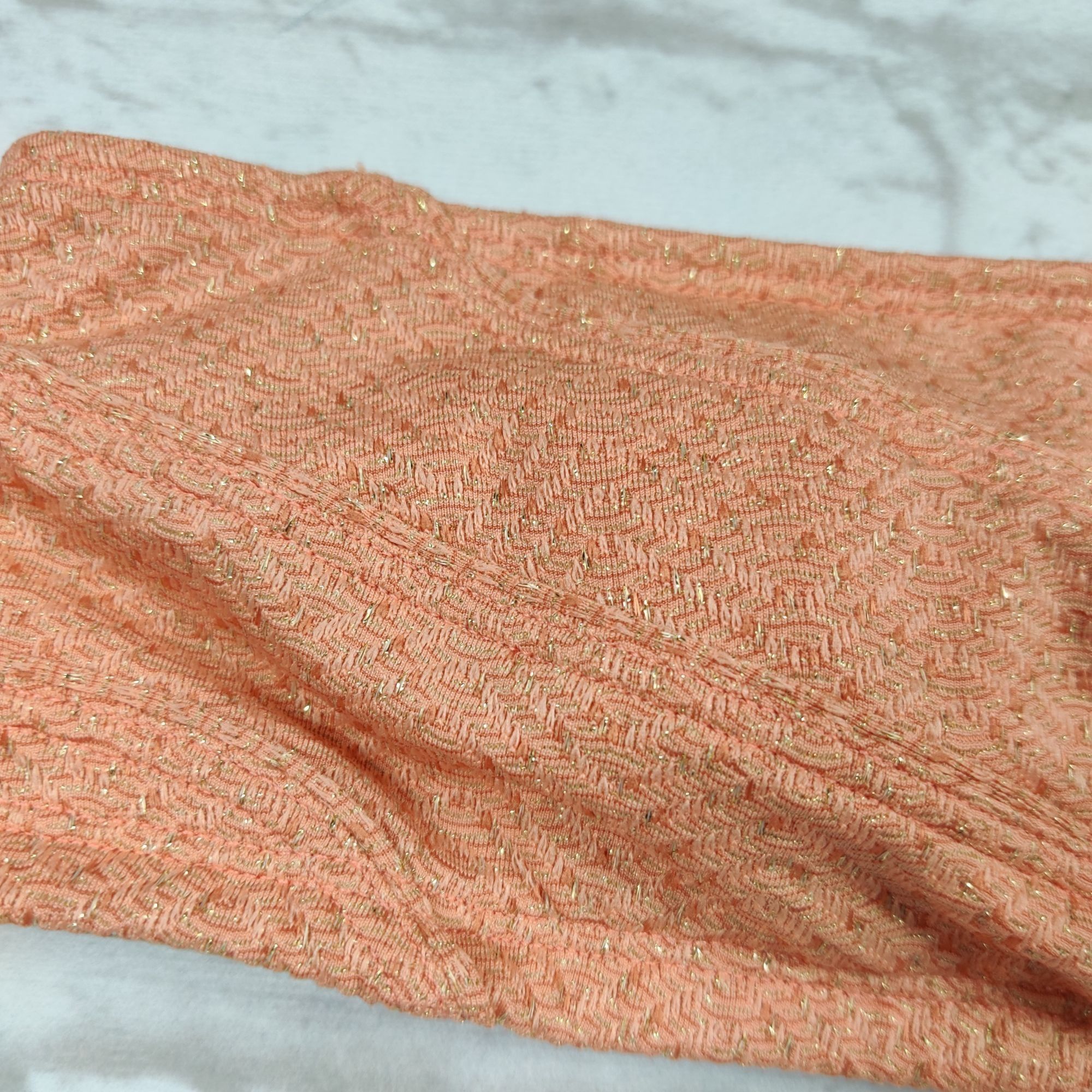 Other Peony 4 Strapless Metallic Orange Gold Texture Bandeau Bikin Size ONE SIZE - 3 Thumbnail