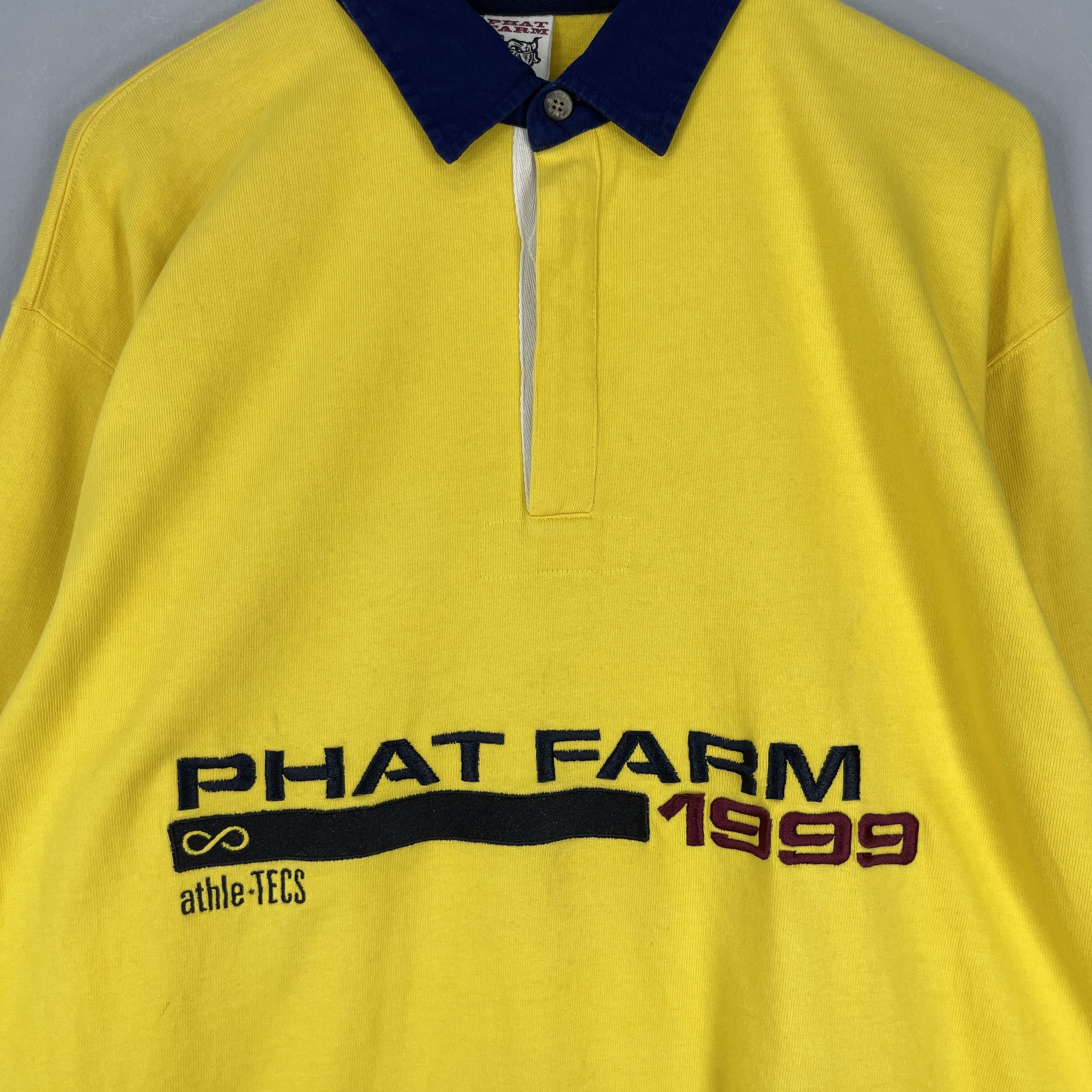 Phat Farm Vintage 1990s PHAT FARM Hip Hop Spellout Polos Shirt Large Size US L / EU 52-54 / 3 - 2 Thumbnail