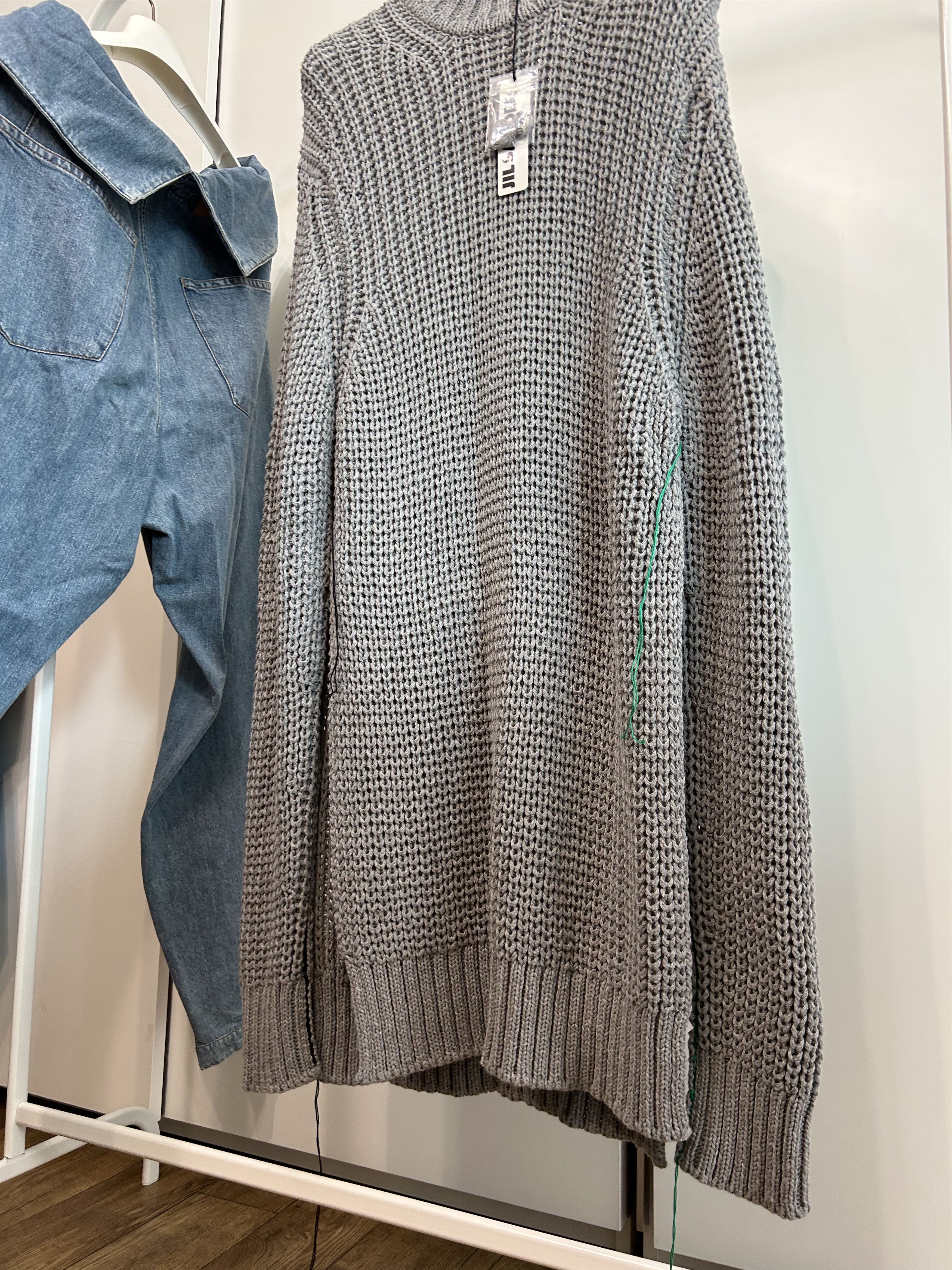 Jil Sander JIL SANDER Longline Knit Pullover with Contrast Stitching Size US M / EU 48-50 / 2 - 4 Thumbnail