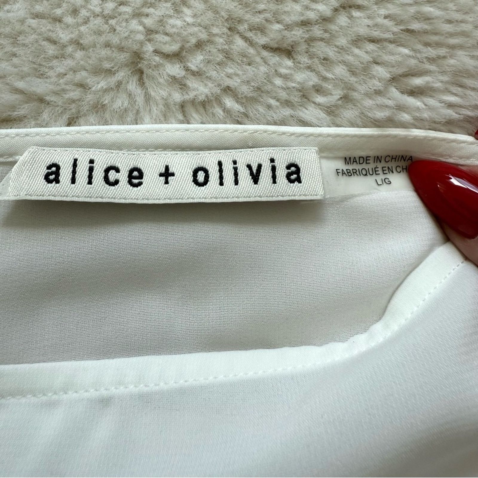 Alice + Olivia Alice+Olivia women white sheer top size L Size L / US 10 / IT 46 - 3 Thumbnail