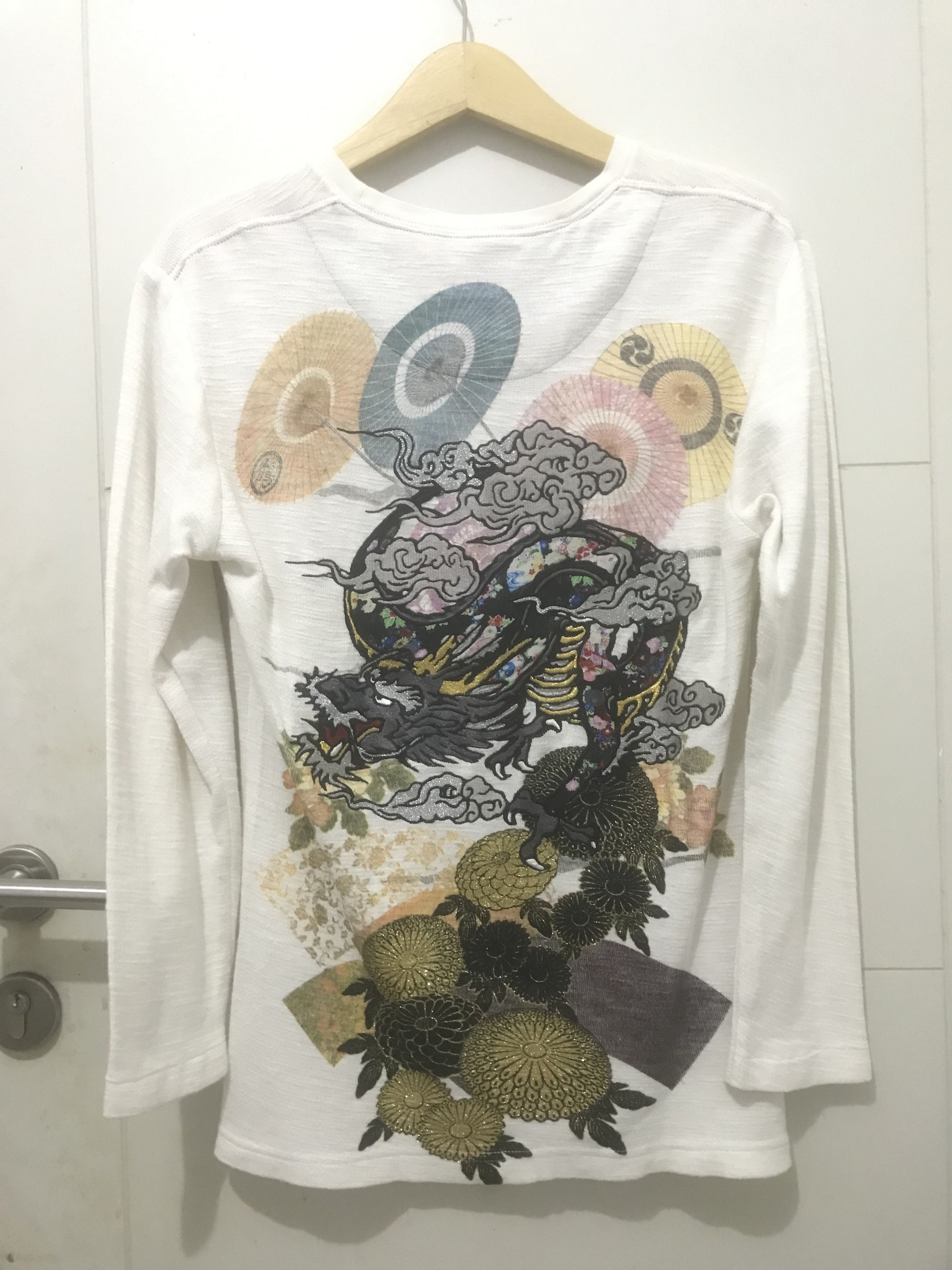 トップス doublet BITING ENBROIDERY THERMAL SHIRT Doublet × Japanese Brand × Toyo Enterprises doublet biting