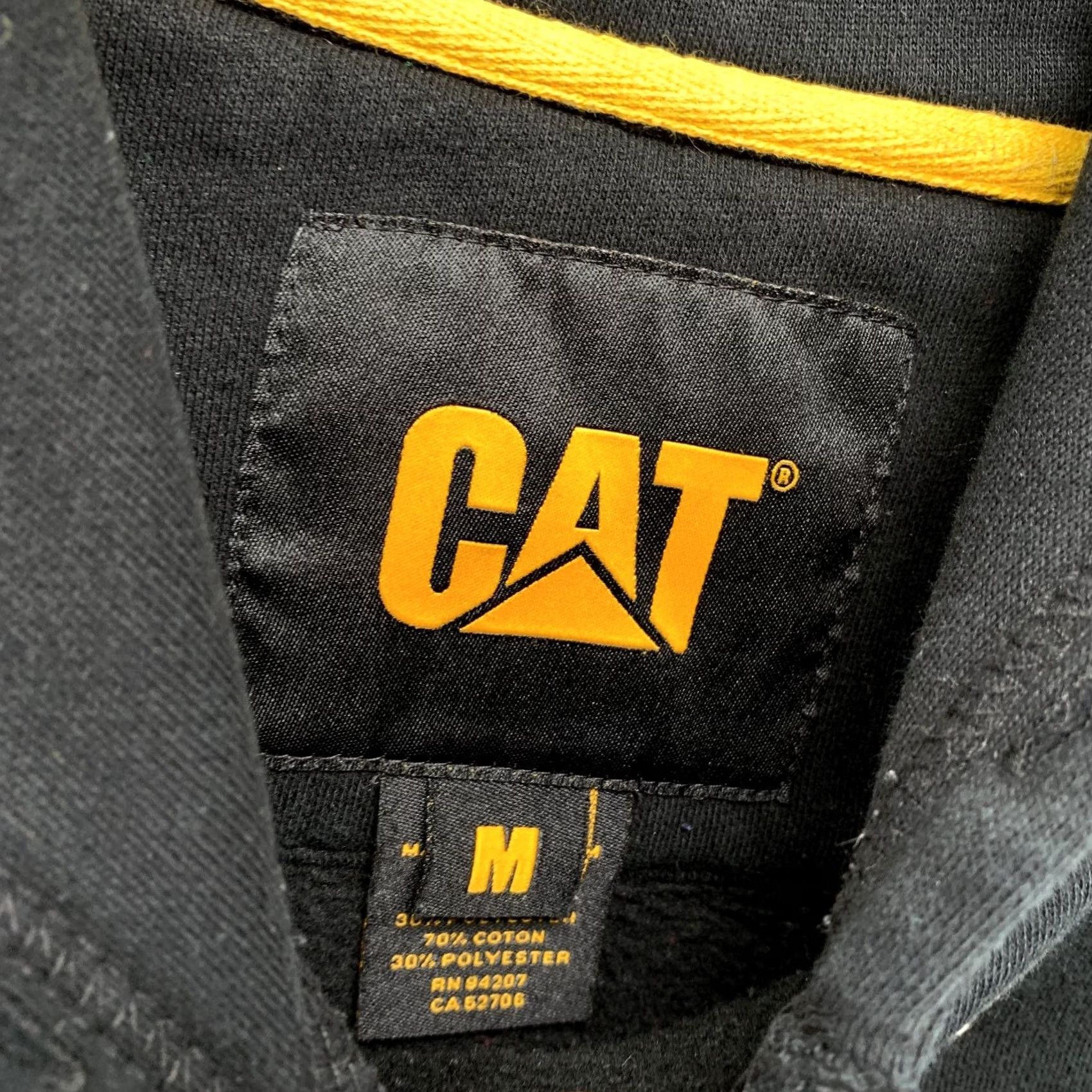 Vintage CAT Hoodie Mens M Black Fleece Pullover Hooded Sweatshirt Size US M / EU 48-50 / 2 - 3 Thumbnail