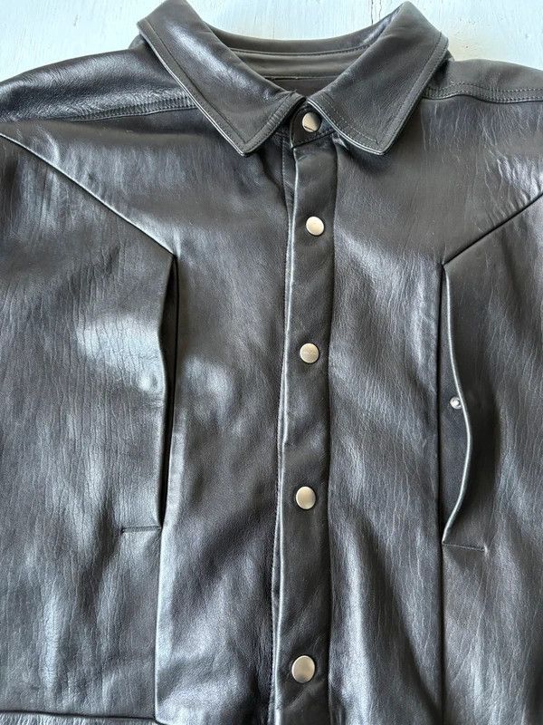Rick Owens Rick Owens Padded leather “Fog Pocket” overshirt. Size US XL / EU 56 / 4 - 6 Thumbnail