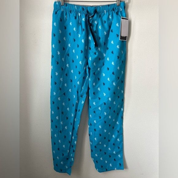 U.S. Polo Assn. U.S Polo Assn Blue Plaid Elastic Drawstring Pyjama Pants Size US 33 - 1 Thumbnail