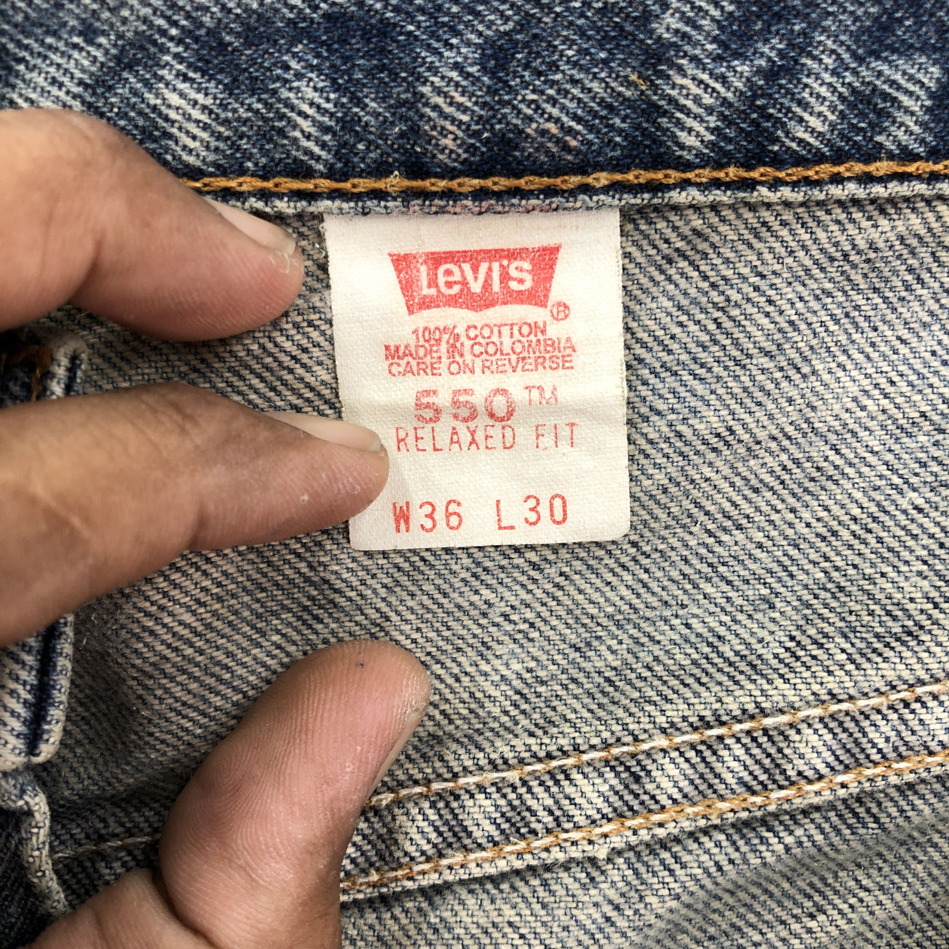 Levi's Vintage 90s Baggy Levis 550 Jeans Mud Dirty Levi's Denim Size US 34 / EU 50 - 6 Thumbnail