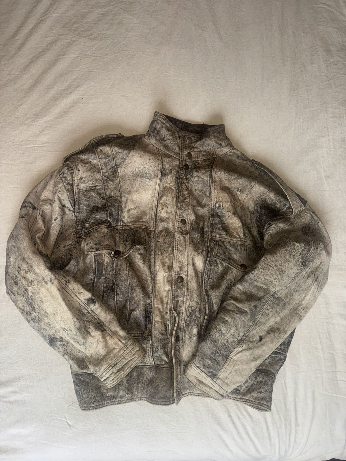 Vintage Oversized khakim military leather bomber jacket size M-L Size US L / EU 52-54 / 3 - 2 Thumbnail