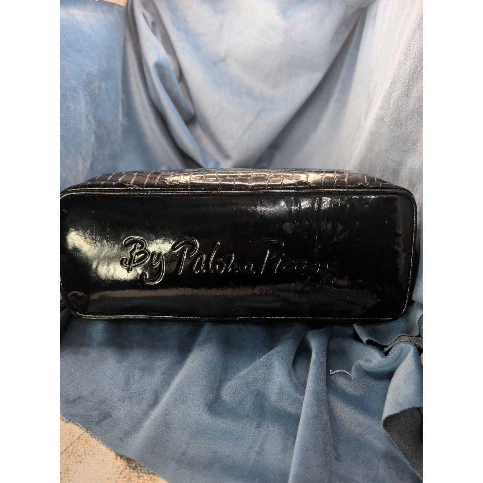 Paloma Picasso Paloma Picasso Black Embossed-Patent Leather Shoulder Size ONE SIZE - 6 Thumbnail