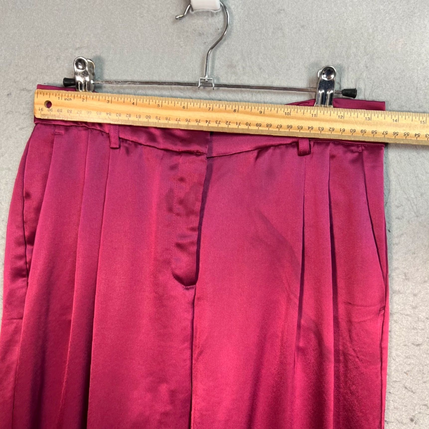 House of Harlow VINTAGE House of Harlow 1960 Womens Pants Burgundy Satin Wide-Leg Adult Womens 2 Dress Pants with Pockets Size 26" / US 2 / IT 38 - 5 Thumbnail