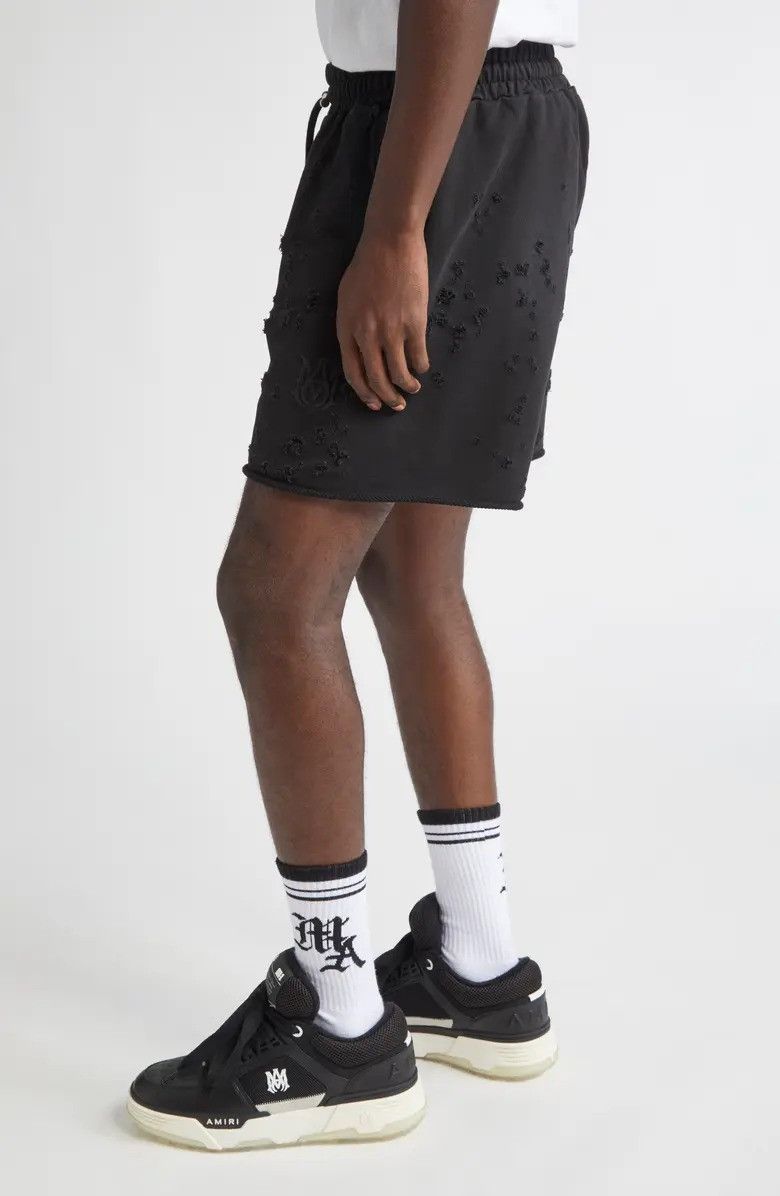 o1orln0326 MA Shotgun Embroidered Shorts in Black