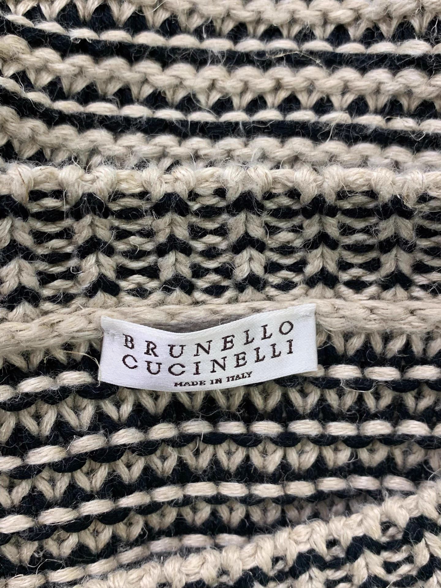 Brunello Cucinelli Brunello C. B&W Colorblock Sequin Stripe Sweater M Size M / US 6-8 / IT 42-44 - 4 Thumbnail