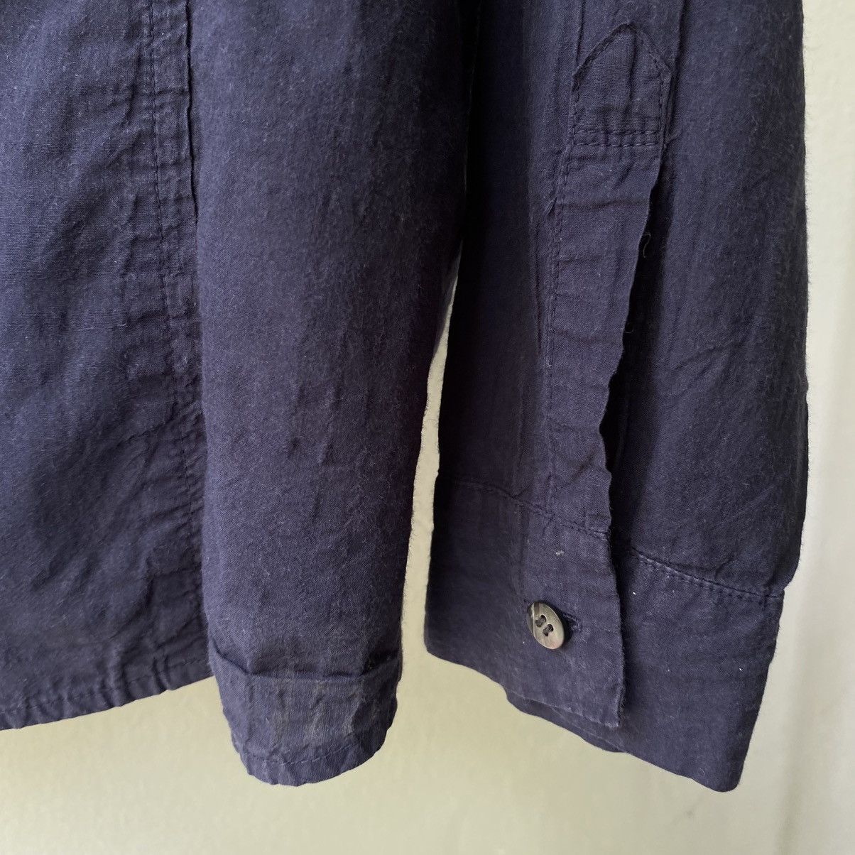 Issey Miyake Plantation Navy Textured Shirt Size XL / US 12-14 / IT 48-50 - 7 Thumbnail