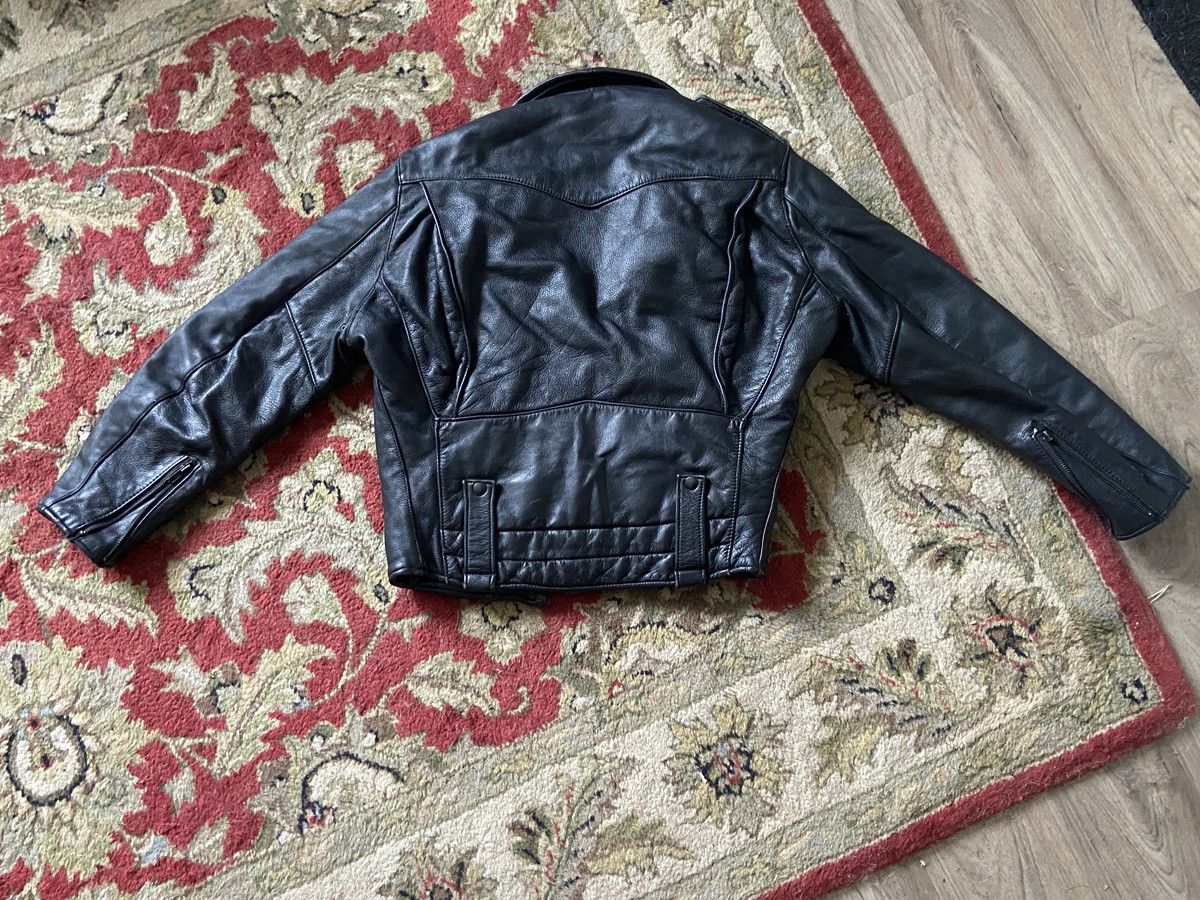 Vintage Vintage Police Leather Biker Jacket Size US XXS / EU 40 - 8 Thumbnail