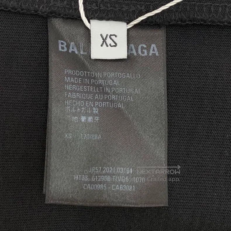Balenciaga Balenciaga Black Cotton Logo Letter Print Cotton Crewneck Size US XS / EU 42 / 0 - 6 Thumbnail
