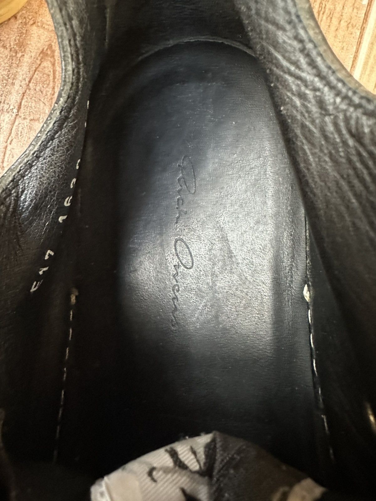 Rick Owens Rick Owens Ramones Mainline Distressed Black Leather Lowtops Size US 8.5 / EU 41-42 - 15 Thumbnail