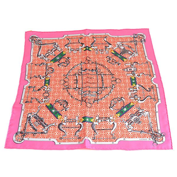 Hermes Hermes Hermes Silk Scarf Carré 40 MORS et Gourmettes Canvas Scarf 73069 in Great Condition Size ONE SIZE - 1 Thumbnail