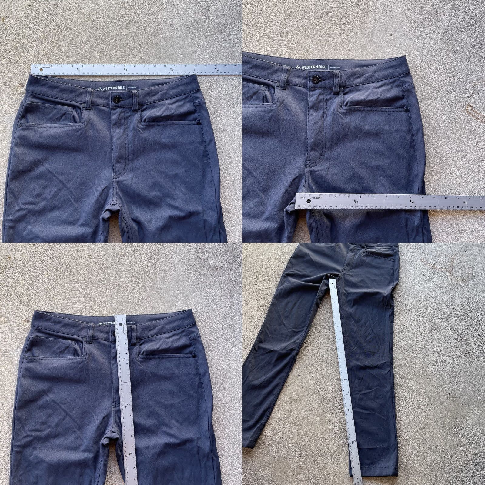 Vintage Western Rise Pants Mens 31x32 Chino Slim Fit Gray Nylon Spandex Stretch Flat Front Regular Inseam 32 Men's Casual Workwear Size US 31 - 8 Thumbnail