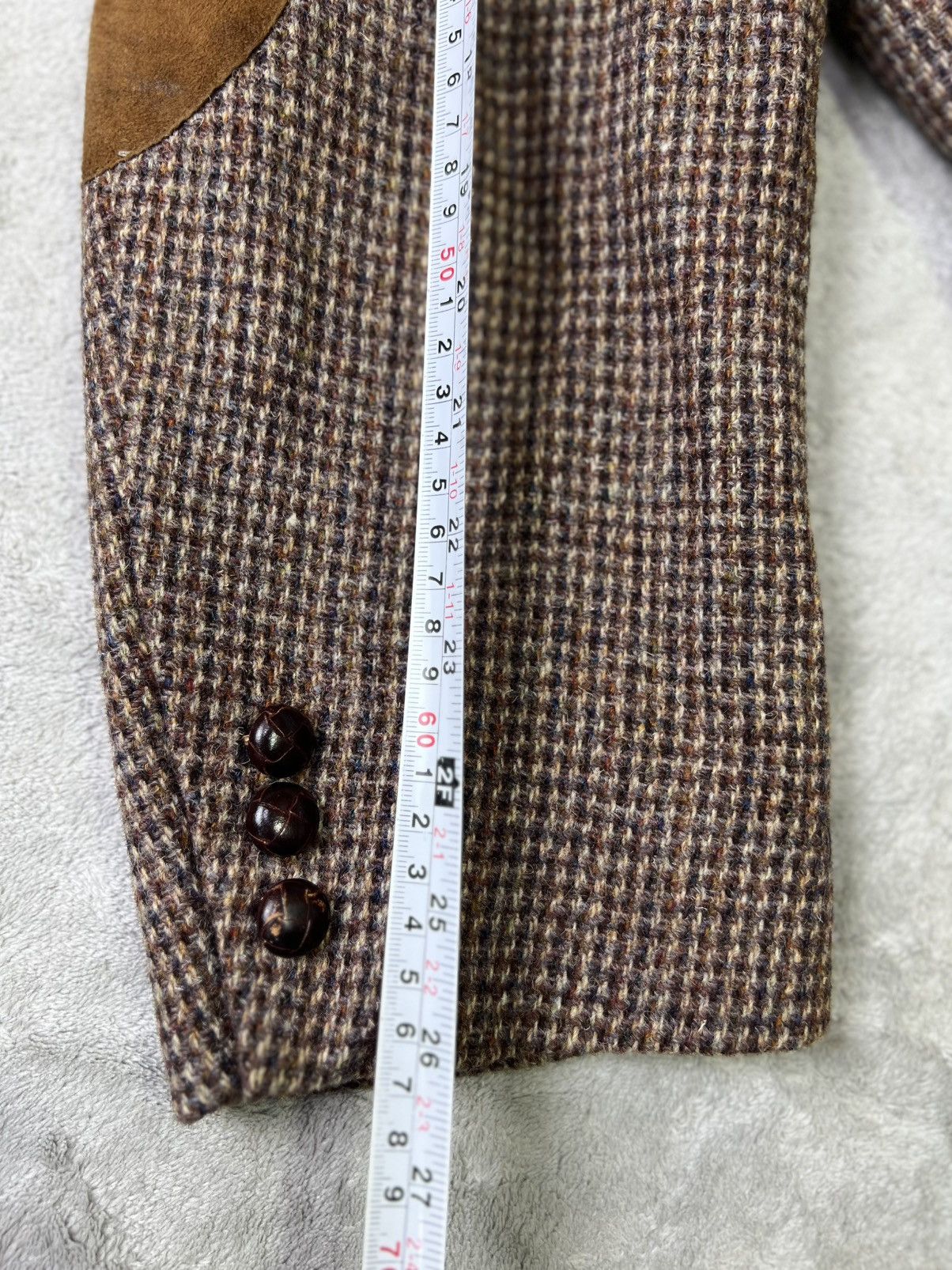 Harris Tweed Harris Tweed Stafford Blazer Brown Houndstooth Elbow Patch Size 46R - 11 Thumbnail
