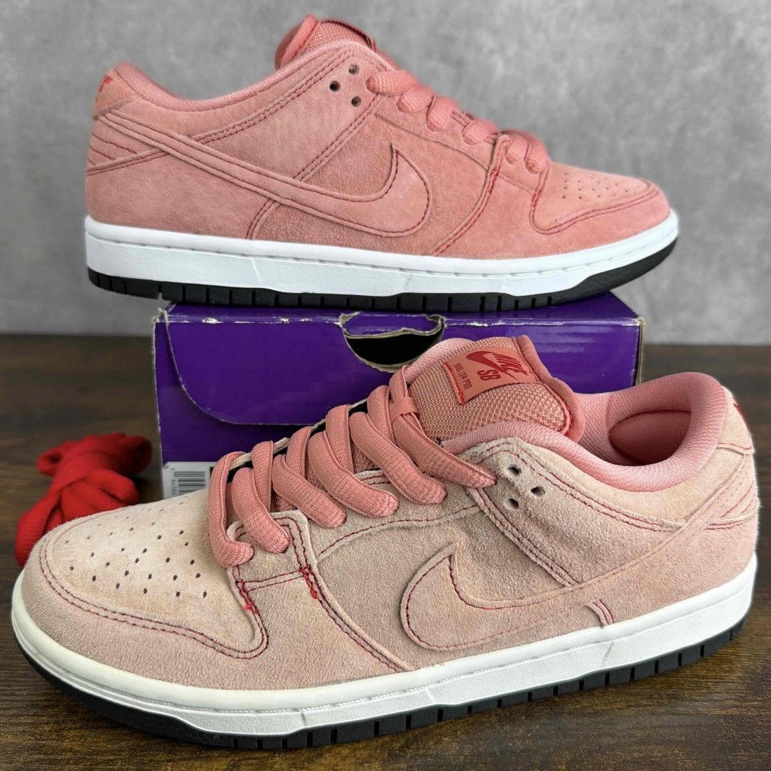 Nike NEW Nike SB Dunk Low Pink Pig Size 5.5 / 7W CV1655-600 Rare Size US 5.5 / EU 38 - 2 Thumbnail