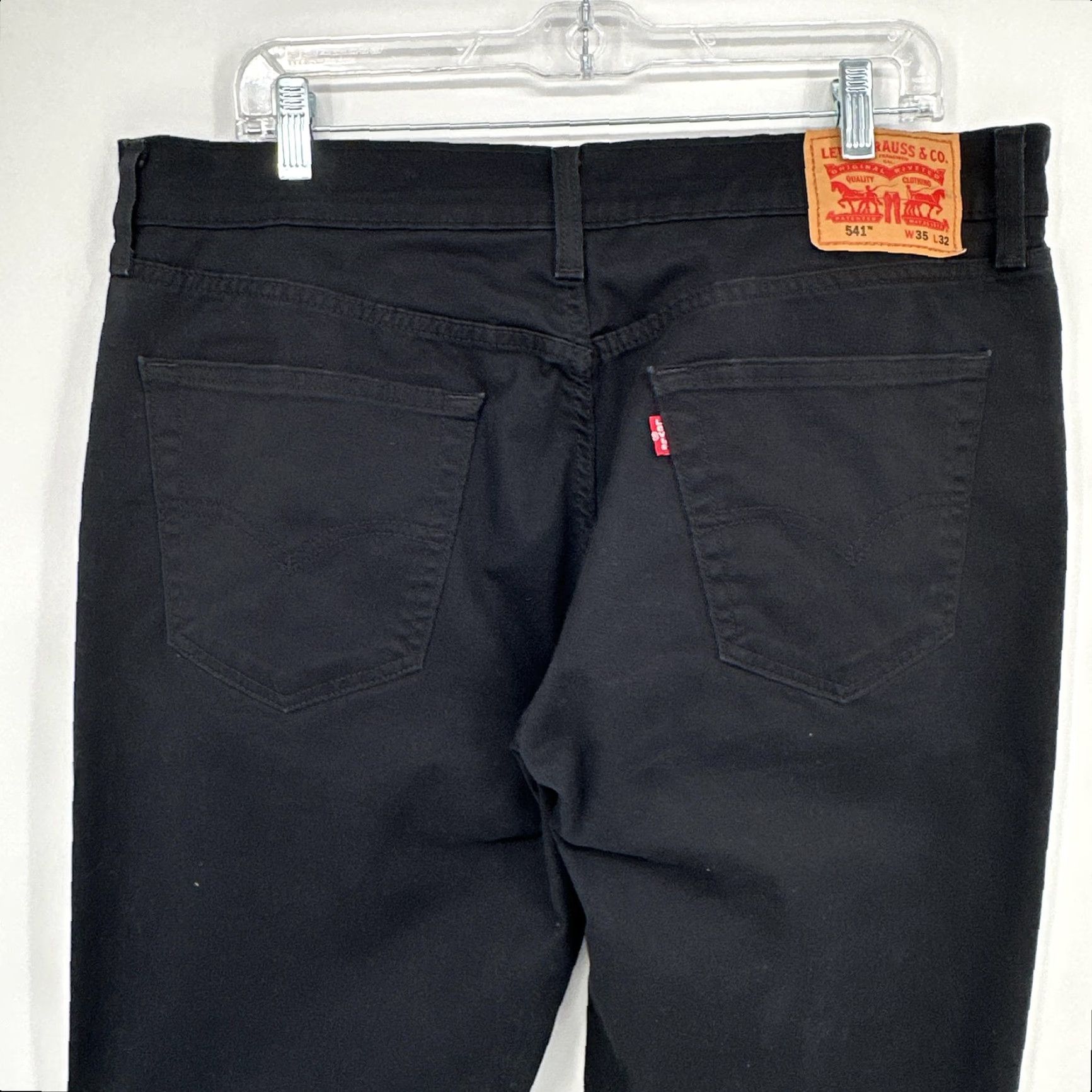 Levi's Levis 541 Jeans Mens 35x32 Black Athletic Taper All Seasons Tech Stretch Denim Size US 35 - 5 Thumbnail