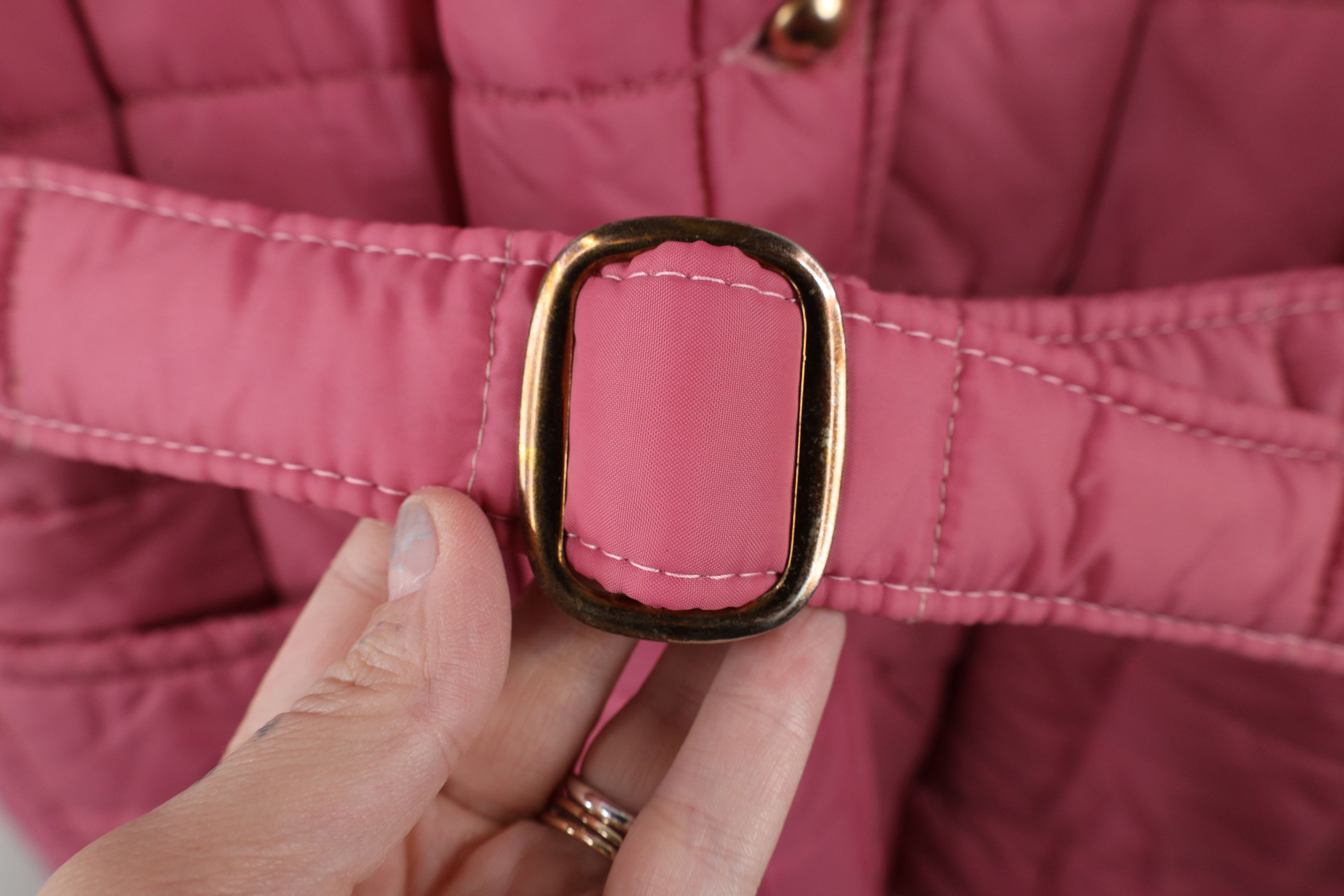 Vintage Vintage 70s Streetwear Quilted Belted Puffer Jacket Pink USA Size L / US 10 / IT 46 - 6 Thumbnail