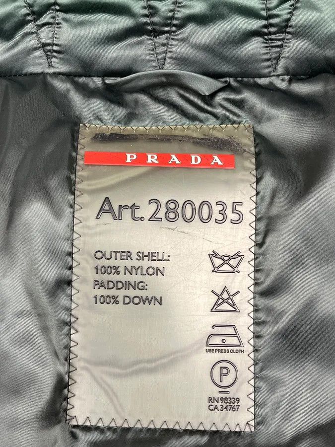 Prada 2000s Prada Dark Olive Puffer Jacket Size XS / US 0-2 / IT 36-38 - 12 Thumbnail