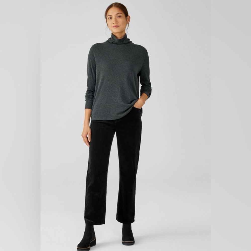 Eileen Fisher Eileen Fisher Black Corduroy Pants Elastic Waistline Quiet Size 32" / US 10 / IT 46 - 1 Thumbnail