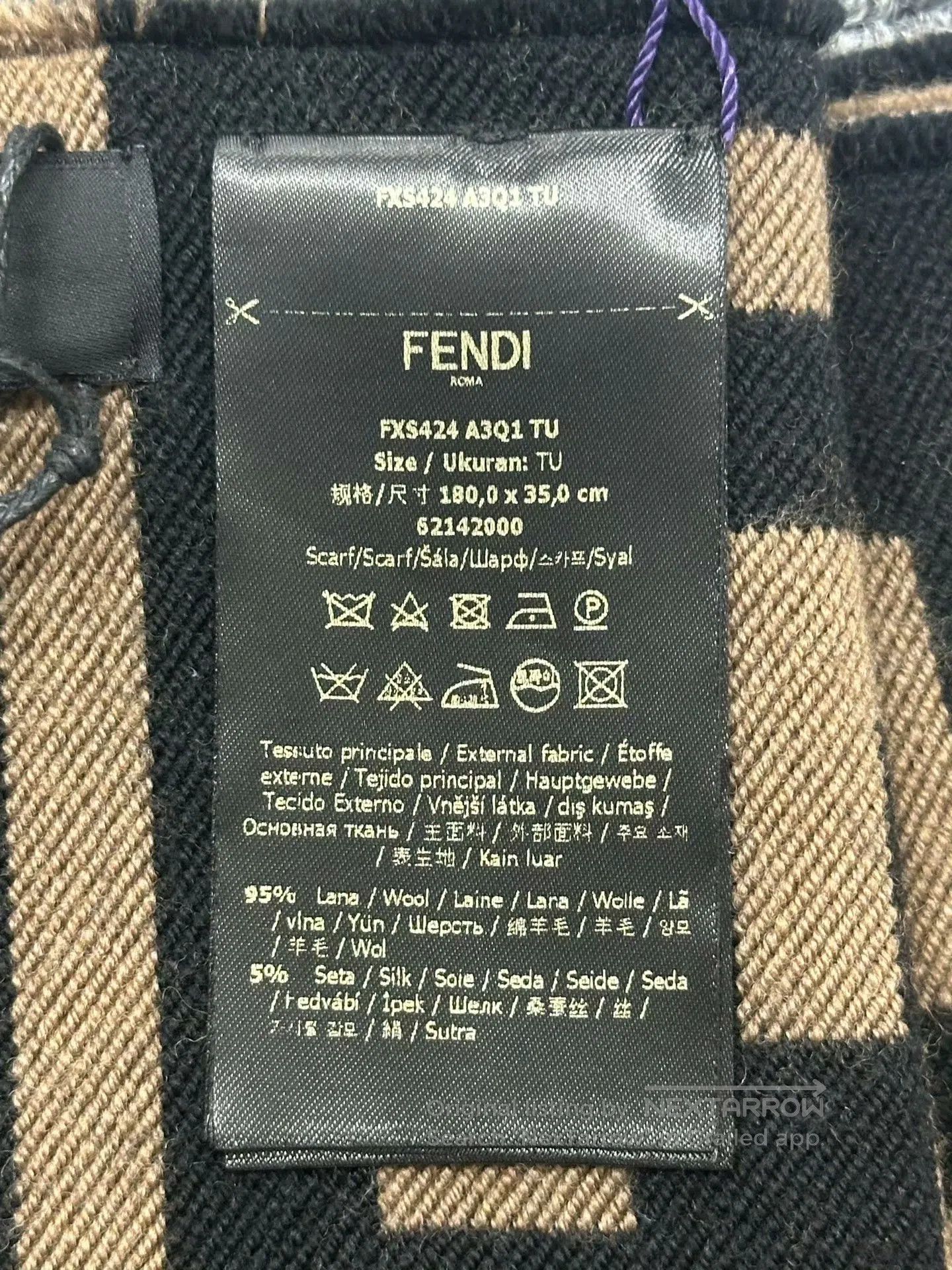 Fendi FENDI Classic Brown Monogrammed Old Logo Scarf| Size ONE SIZE - 4 Thumbnail