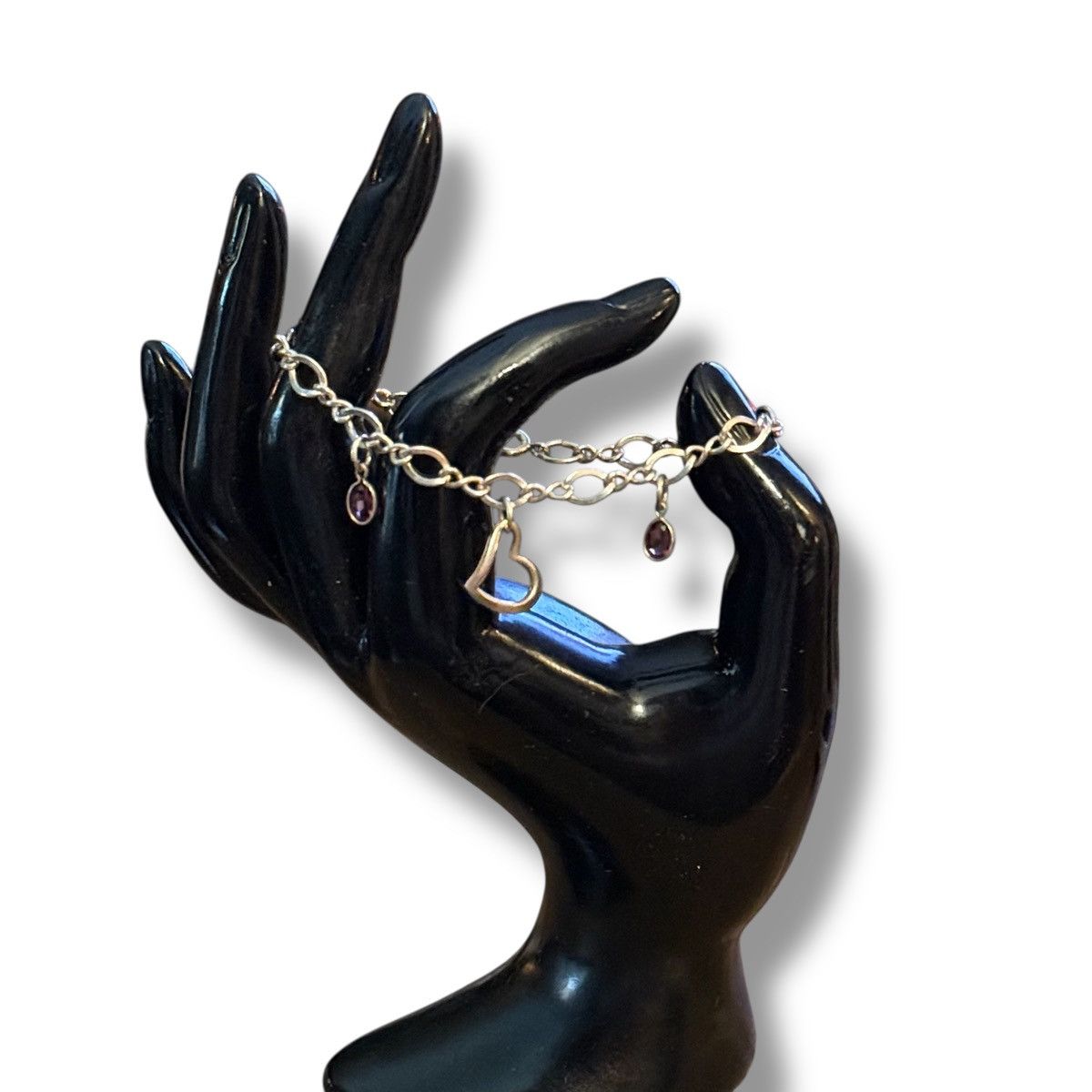 Vintage Vintage Cellini sterling heart charm bracelet Size ONE SIZE - 2 Thumbnail