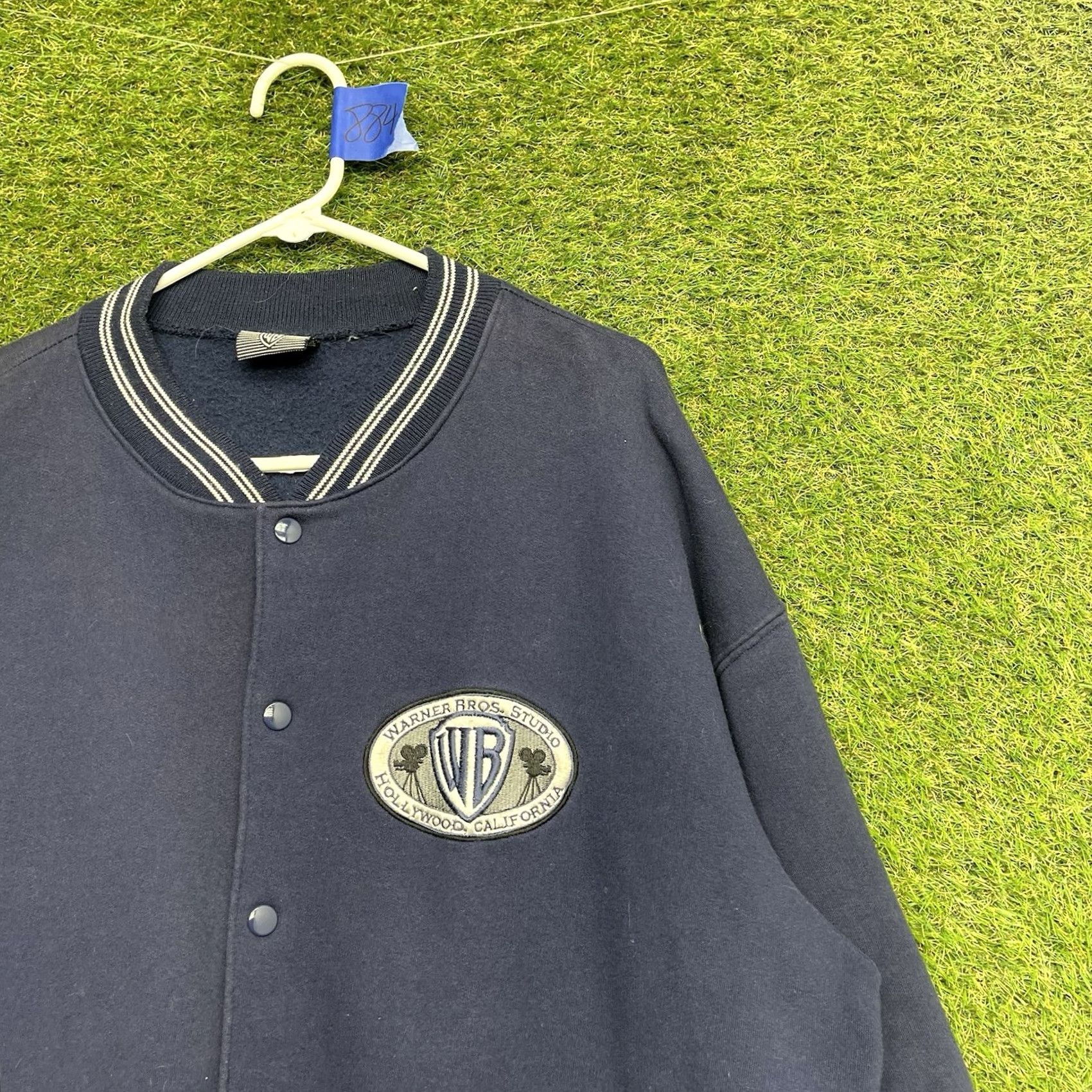 Vintage VINTAGE Warner Bros Studio Jacket Mens L Blue Logo 90s Varsity Cotton Jacket Coats Staten? Size US L / EU 52-54 / 3 - 3 Thumbnail