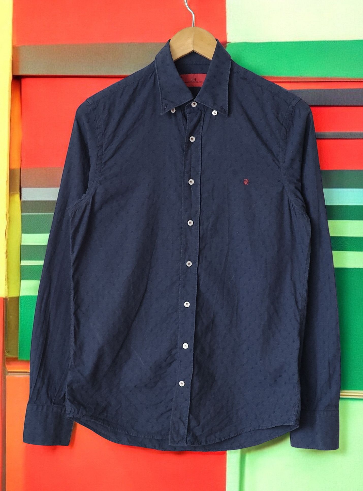 Carolina Herrera Carolina Herrera Full Monogram Navy Shirt Size US L / EU 52-54 / 3 - 1 Thumbnail