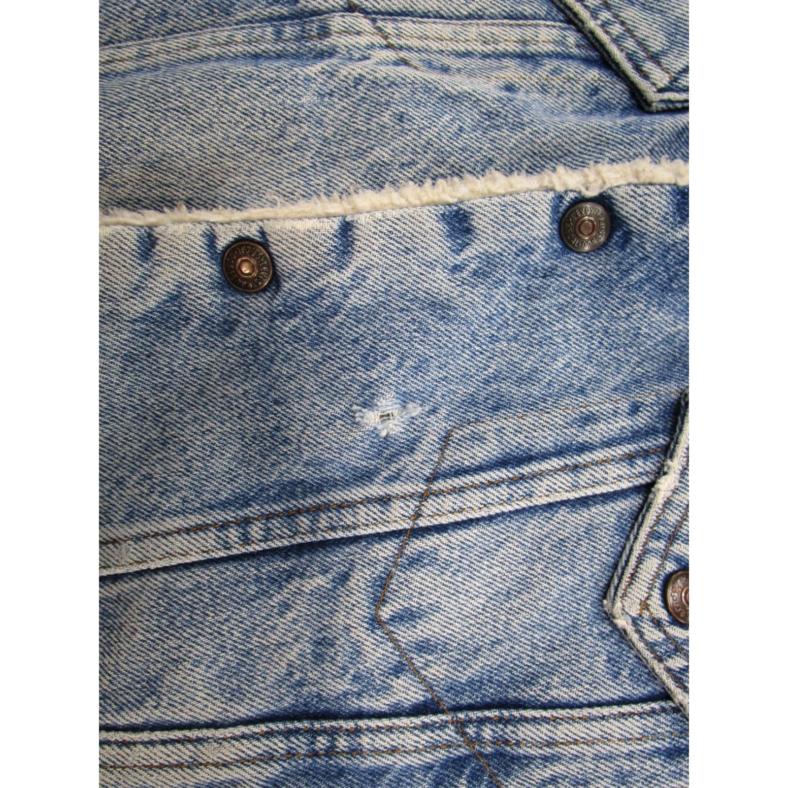 Levi's VINTAGE Levi's 80s San Francisco Trucker Denim Jacket Sherpa Lined Size 36R Men Blue Size US 36 / EU 52 - 4 Thumbnail