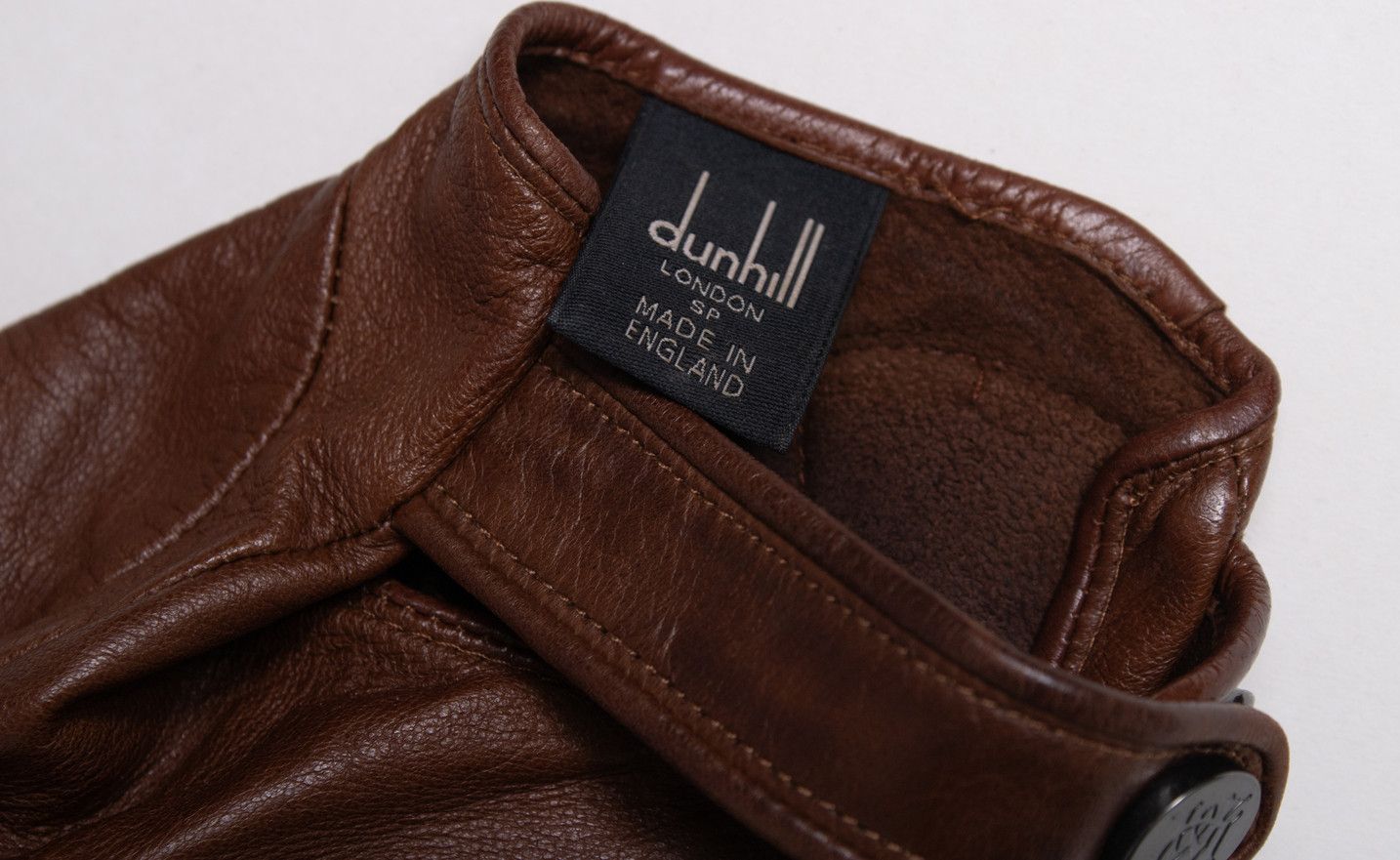 Alfred Dunhill Dunhill, Brown leather biker gloves Size ONE SIZE - 3 Thumbnail