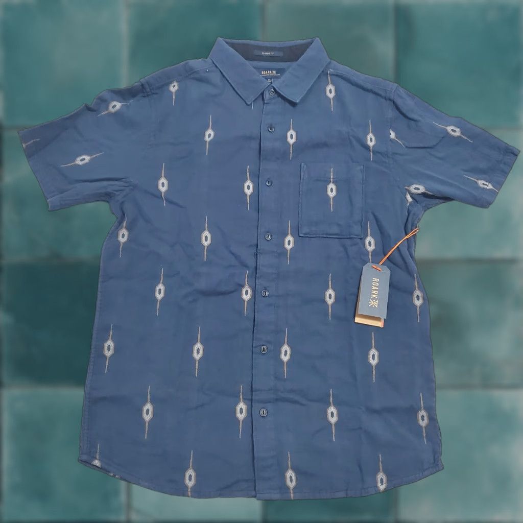 Roark Roark Journey SS Woven Shirt Men M Castagno Nannai Blue Organic Cotton Outdoors Size US M / EU 48-50 / 2 - 1 Thumbnail