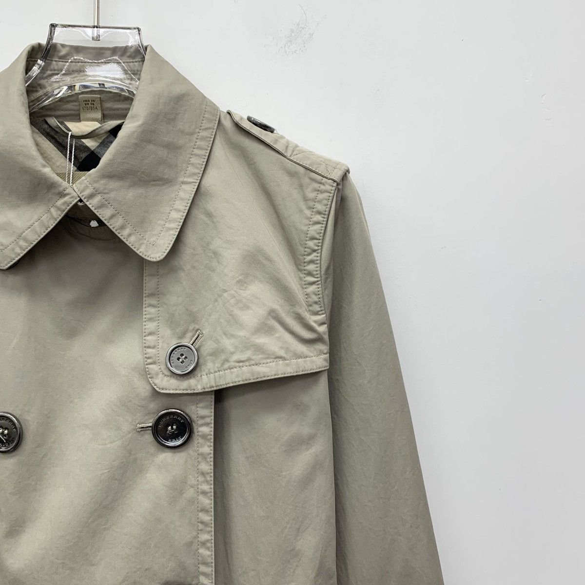 Burberry Burberry Khaki Cotton Belted Section Trench Coat Size S / US 4 / IT 40 - 3 Thumbnail