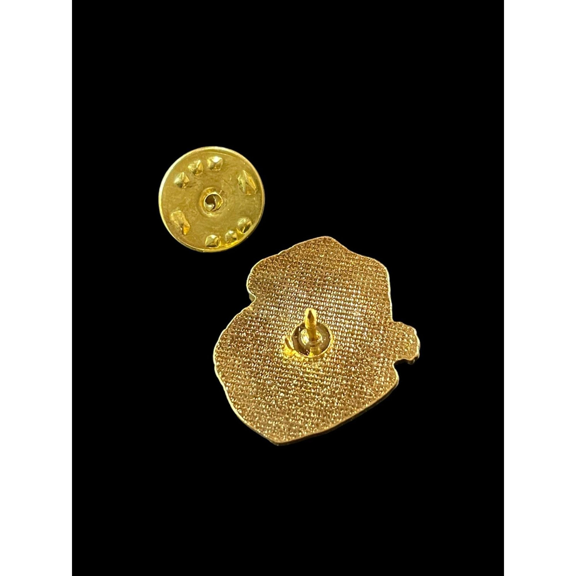 Jewelry × Vintage Vintage Christmas Santa Claus Head Gold Tone Enamel Brooch Size ONE SIZE - 3 Thumbnail