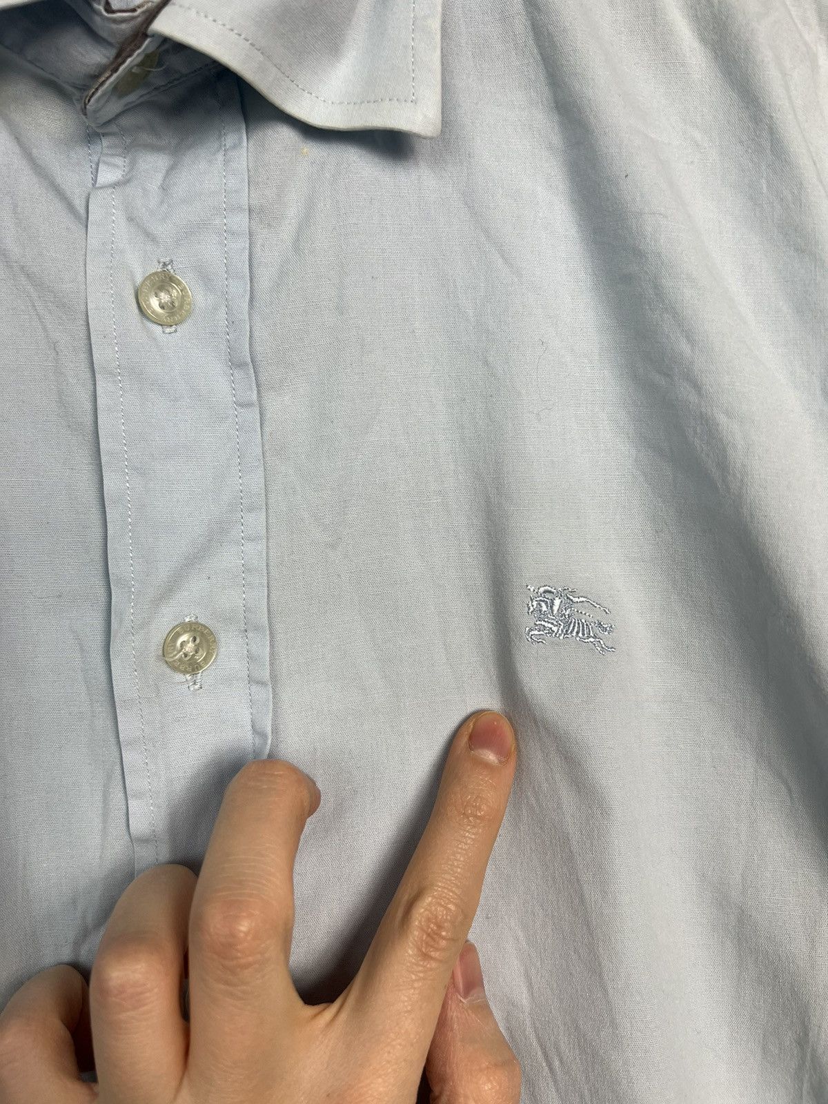 Burberry Shirt Burberry Brit Logo Baby Blue Size US M / EU 48-50 / 2 - 5 Thumbnail