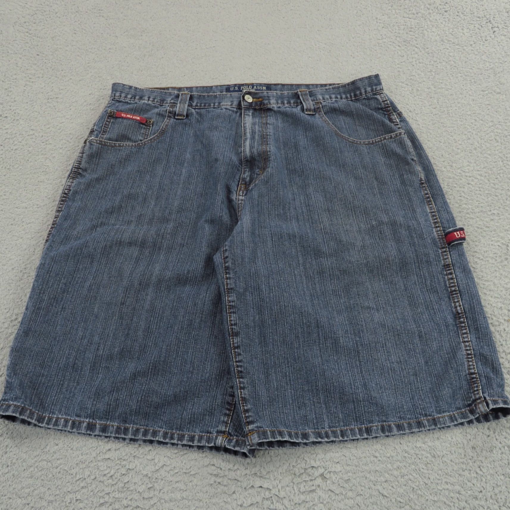 Vintage VTG US Polo ASSN Jean Shorts Men 42 Baggy Y2K Carpenter Grunge Flag Skater 90s Size US L / EU 52-54 / 3 - 4 Thumbnail