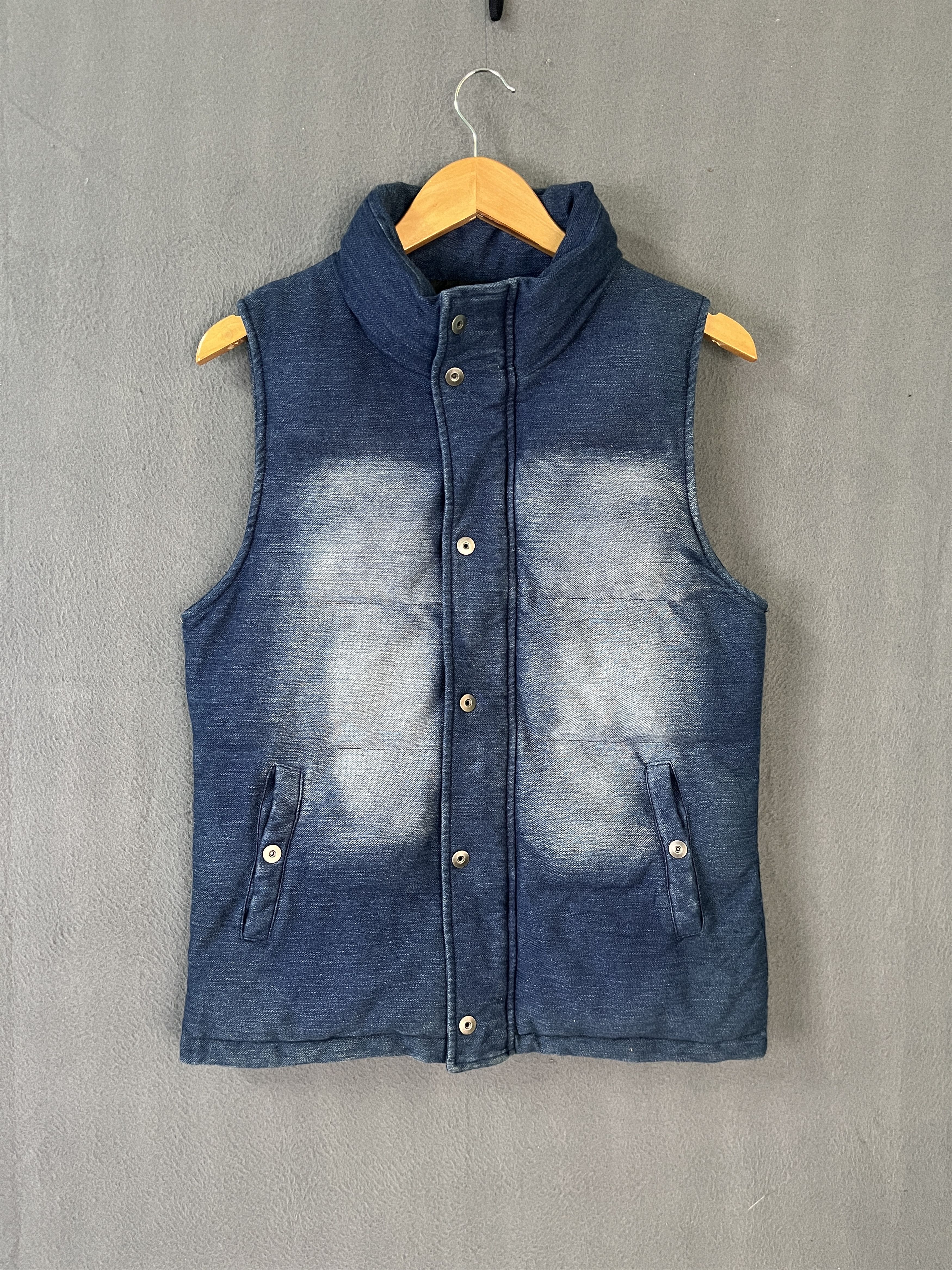 In The Attic In The Attic Washed Denim Puffer Vest Size US S / EU 44-46 / 1 - 1 Thumbnail
