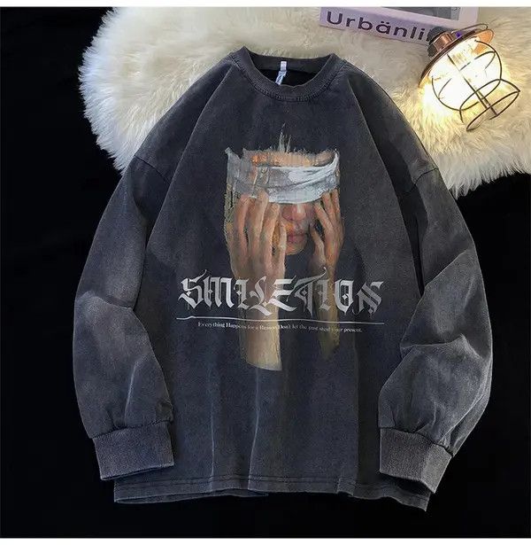 VIBE Blindfold Portrait Print Sweatshirt Size US L / EU 52-54 / 3 - 1 Thumbnail