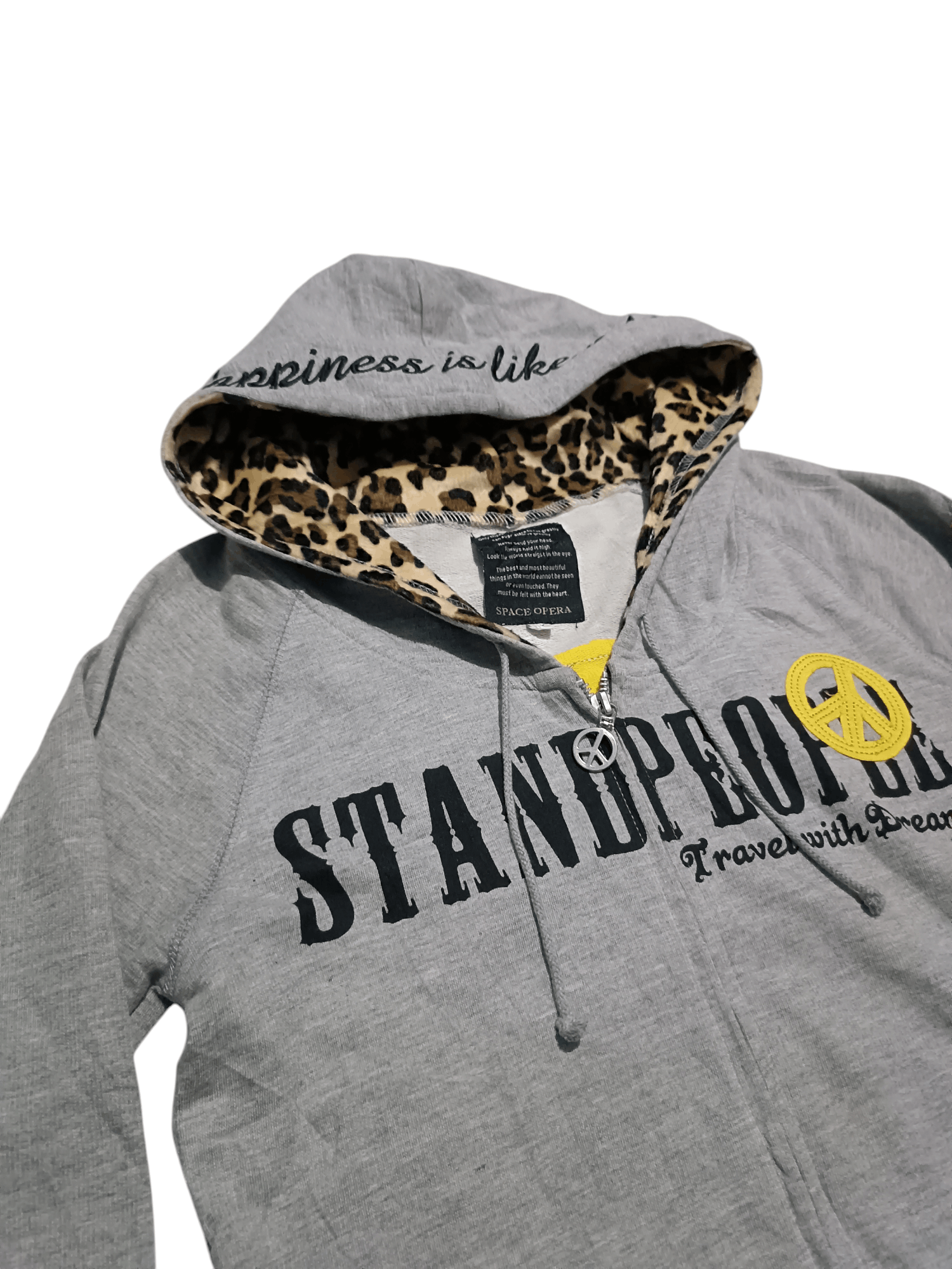 Japanese Brand Japanese Brand Sweater Zip Up Hoodie Leopard Poem Size M / US 6-8 / IT 42-44 - 2 Thumbnail