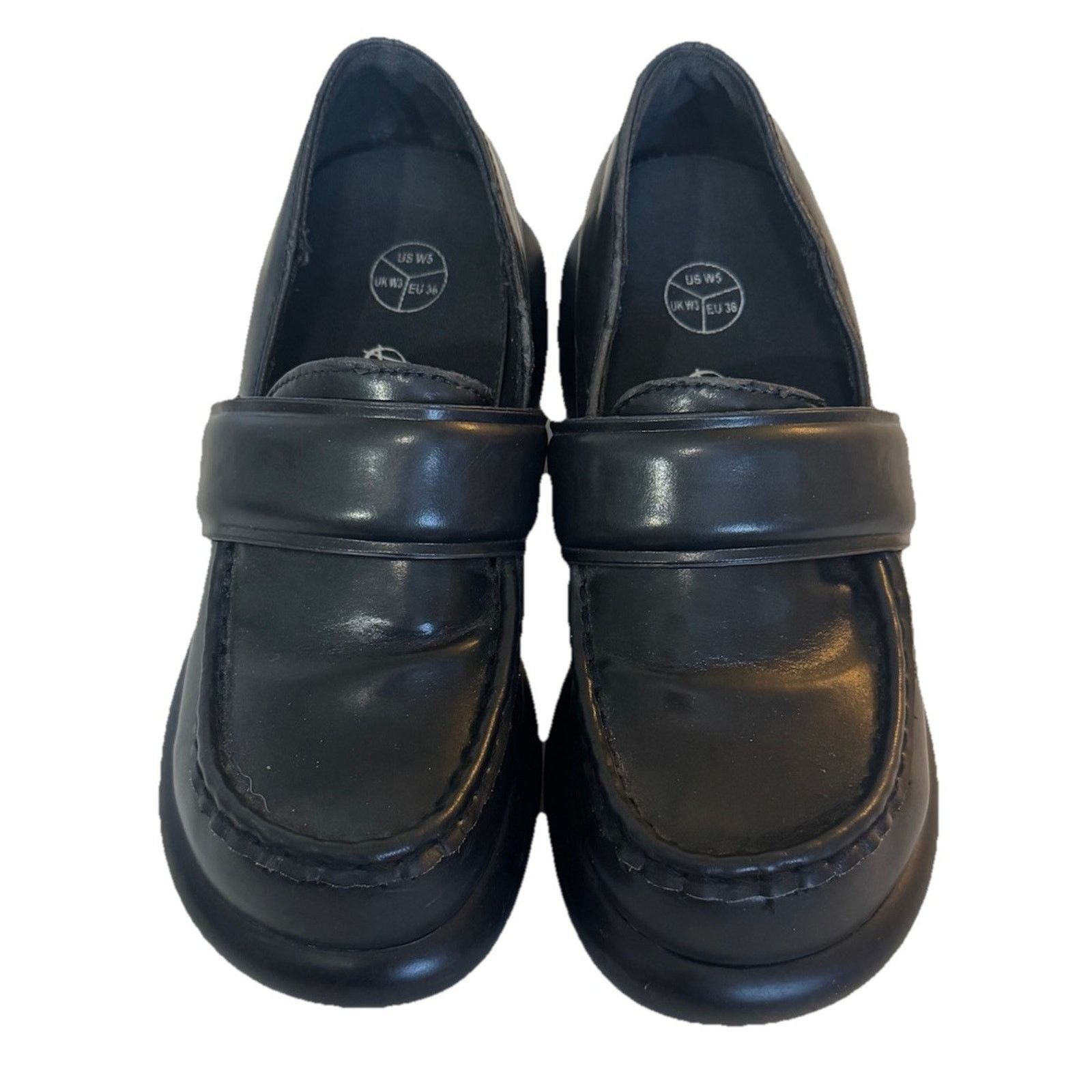 Other T.U.K. Anarchic Black Bubble Loafers Chunky Platform Heels Size US 5 / IT 35 - 3 Thumbnail