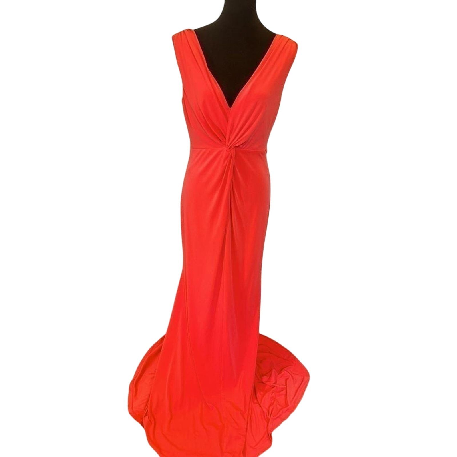 Designer Calvin Klein NWT Elegant Coral Evening Gown Size M / US 6-8 / IT 42-44 - 1 Thumbnail