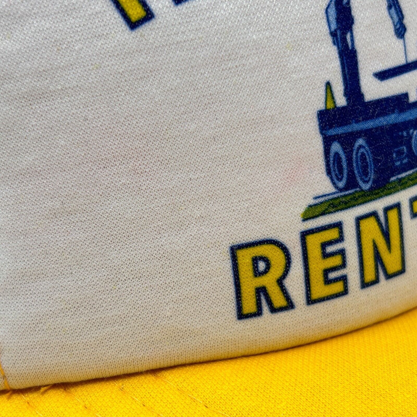 Vintage Vintage 80s Trench Plate Rental Co Trucker Hat Cap Yellow Size ONE SIZE - 6 Thumbnail
