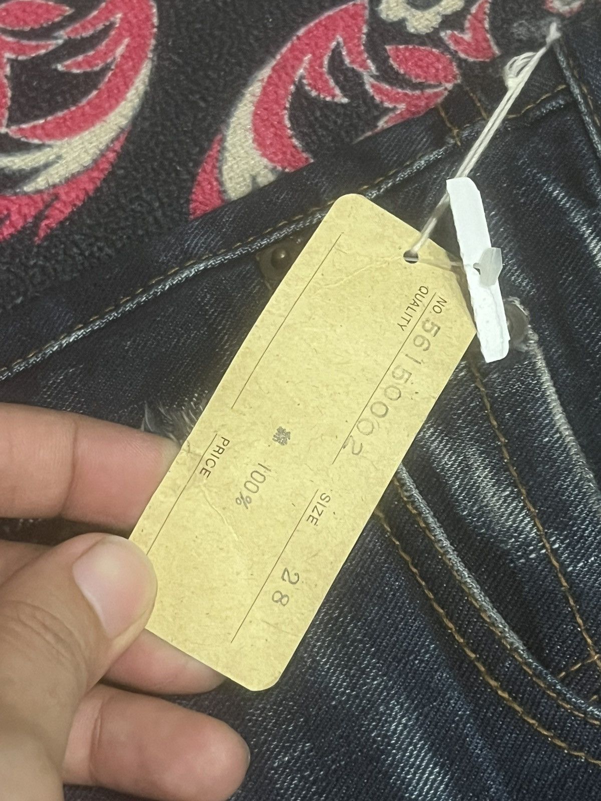 If Six Was Nine (BNWT) Japan Goa Dark Washed Cracked Distressed Flare Jeans Size US 30 / EU 46 - 11 Thumbnail