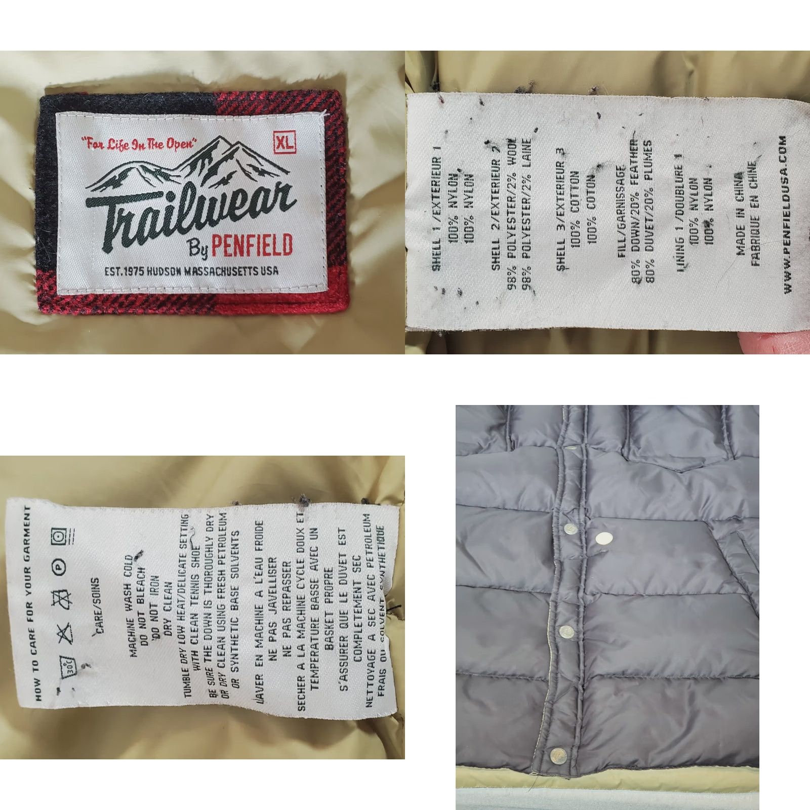 Penfield VINTAGE Penfield Rockford Buffalo Check Yoke Down Puffer Jacket Black Red Men's XL Jacket Size US XL / EU 56 / 4 - 8 Thumbnail