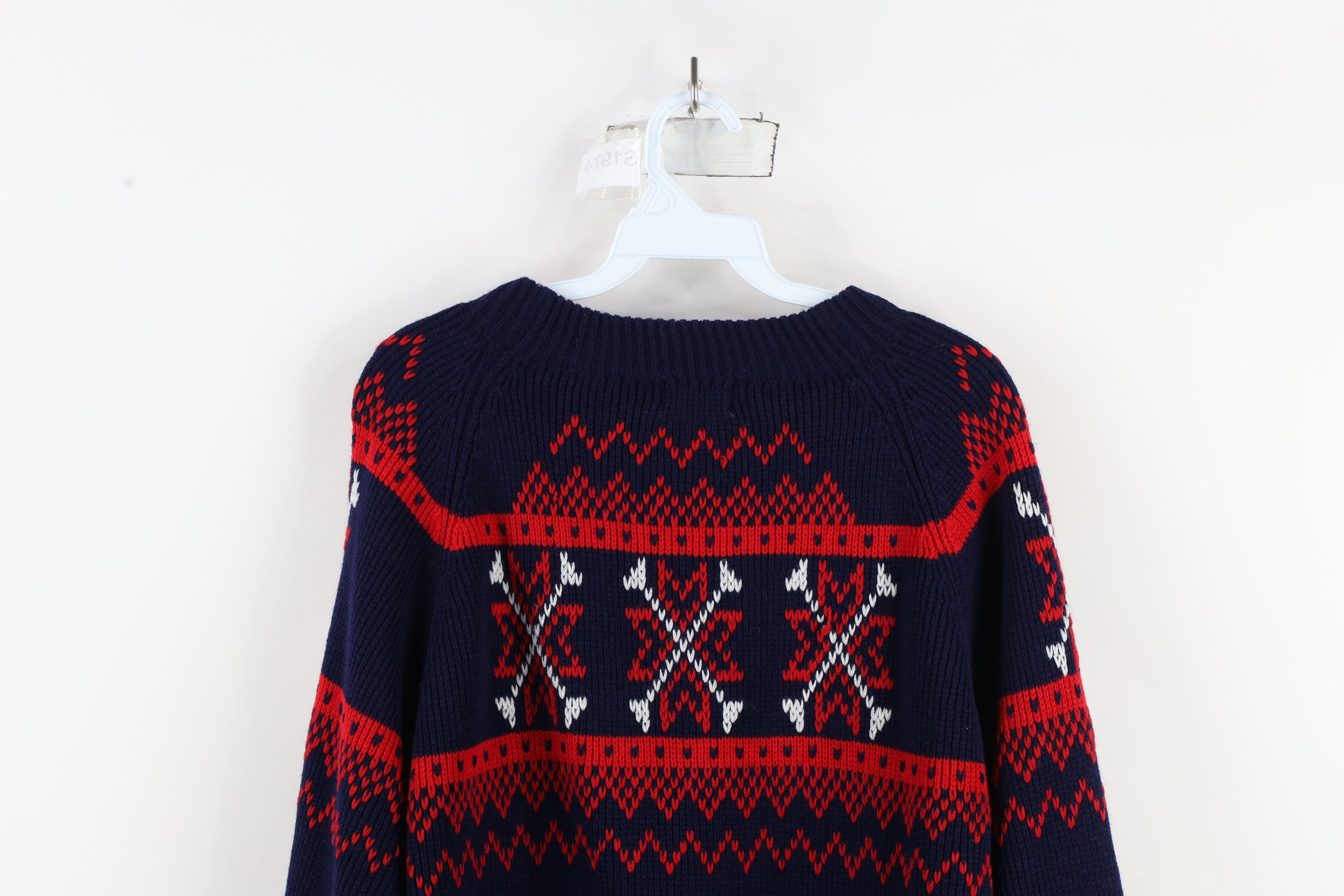 Vintage Vintage 70s Streetwear Snowflake Fair Isle Knit Sweater Size M / US 6-8 / IT 42-44 - 12 Thumbnail